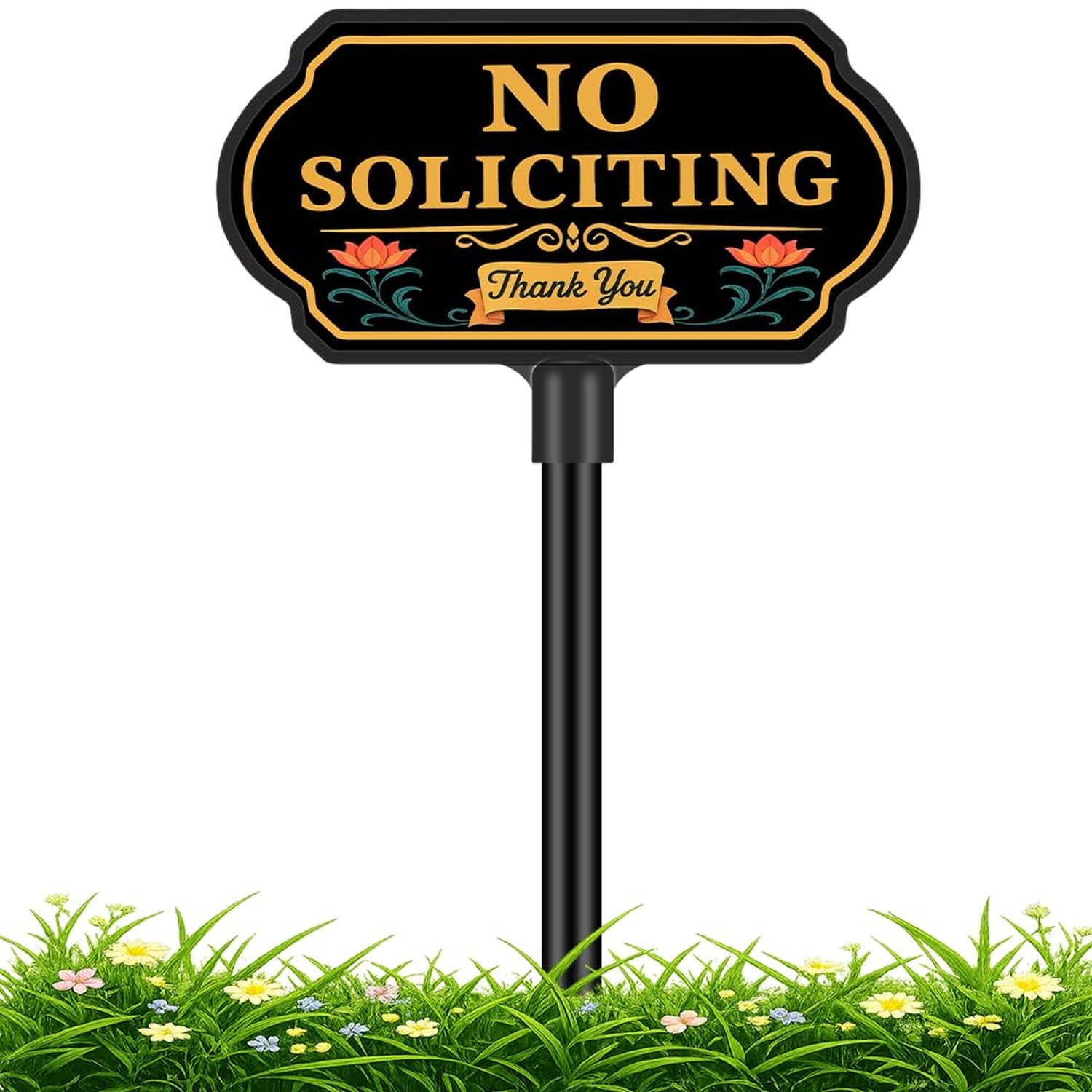 No Soliciting Sign for House - 10" x 5"/37" Extra Tall No Soliciting Signs fo...