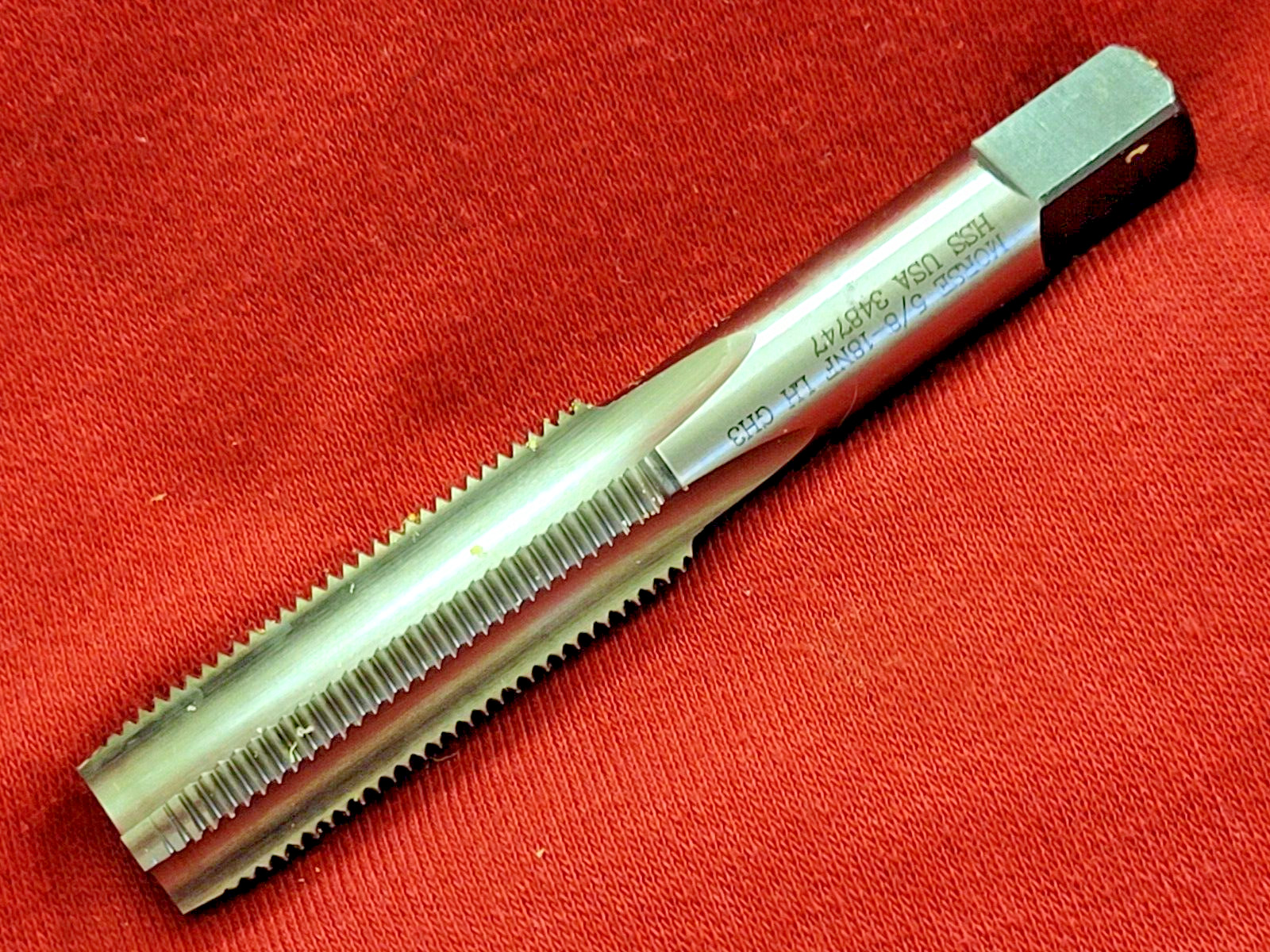 5/8-18 NF Plug Hand Tap LEFT HAND Morse MT3733453 GH3 USA 4 Flute