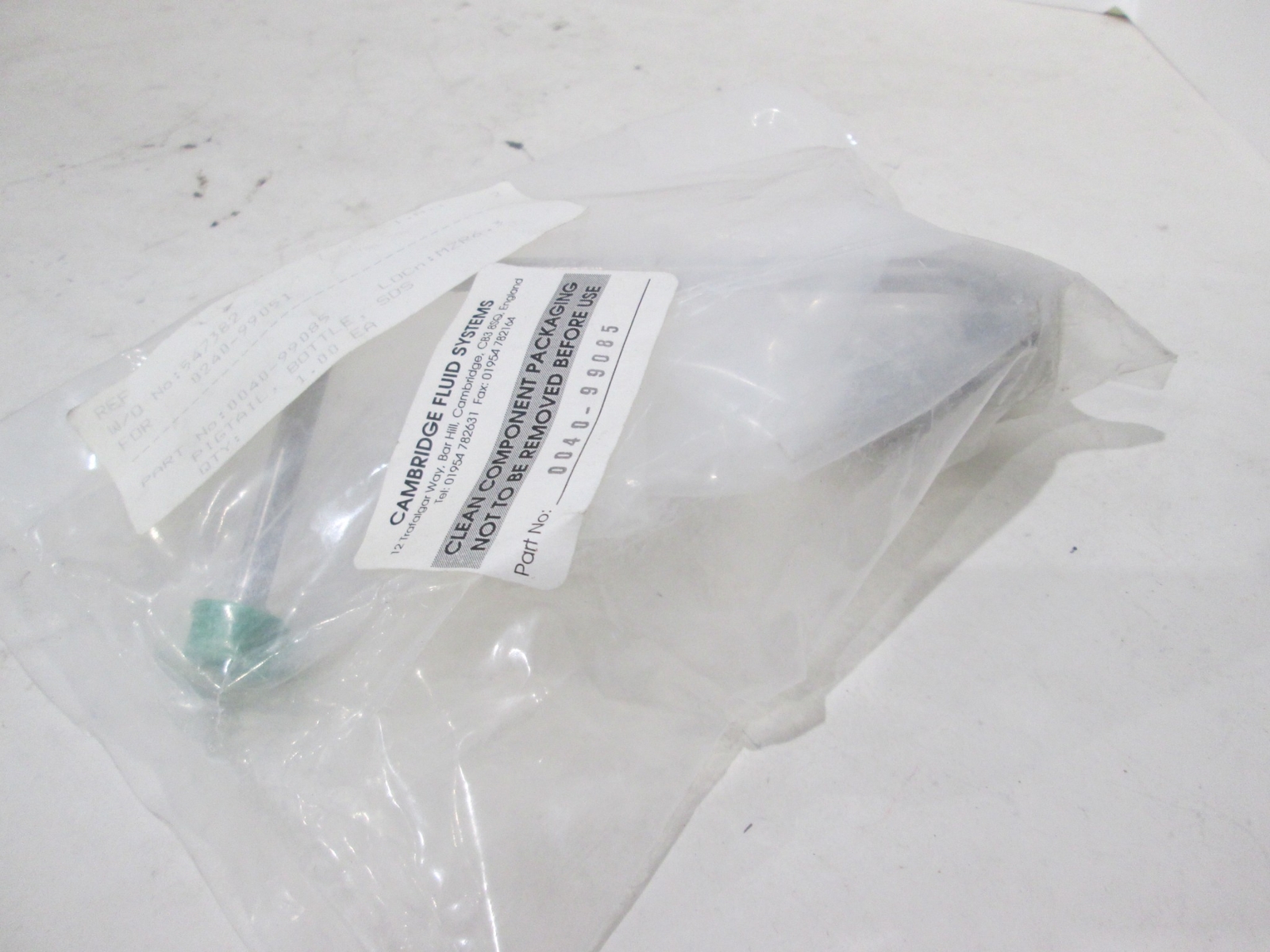 Cambridge Fluid Systems, 0040-99085, Pigtail, Bottle, SDS, New