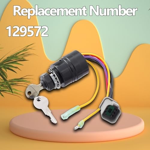 129572 Ignition Switch with 2 Keys Compatible with Tracker Boats, 3 Position 6