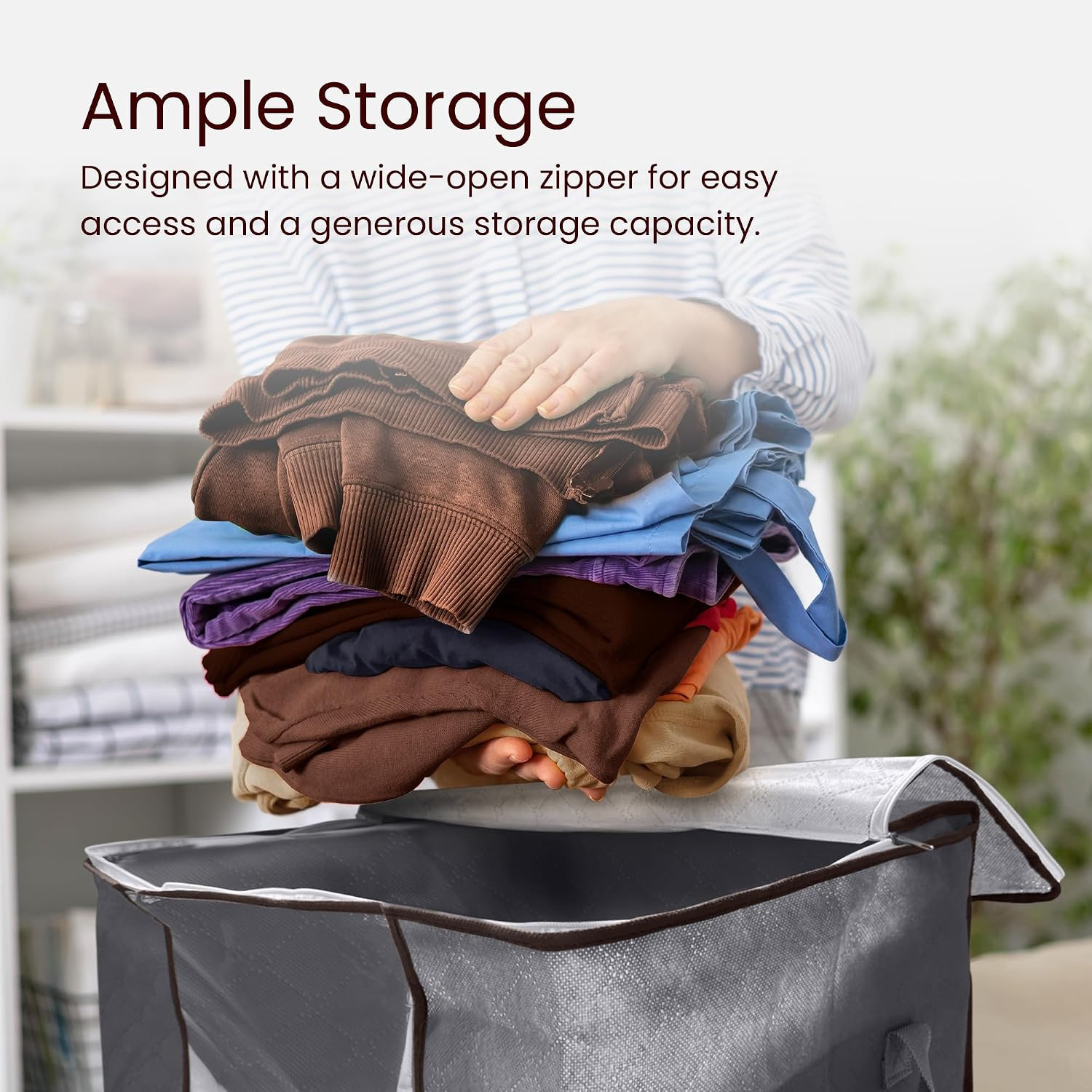 60L Foldable Storage Containers for Blankets & Clothes (3 Pack) | Sturdy Under B