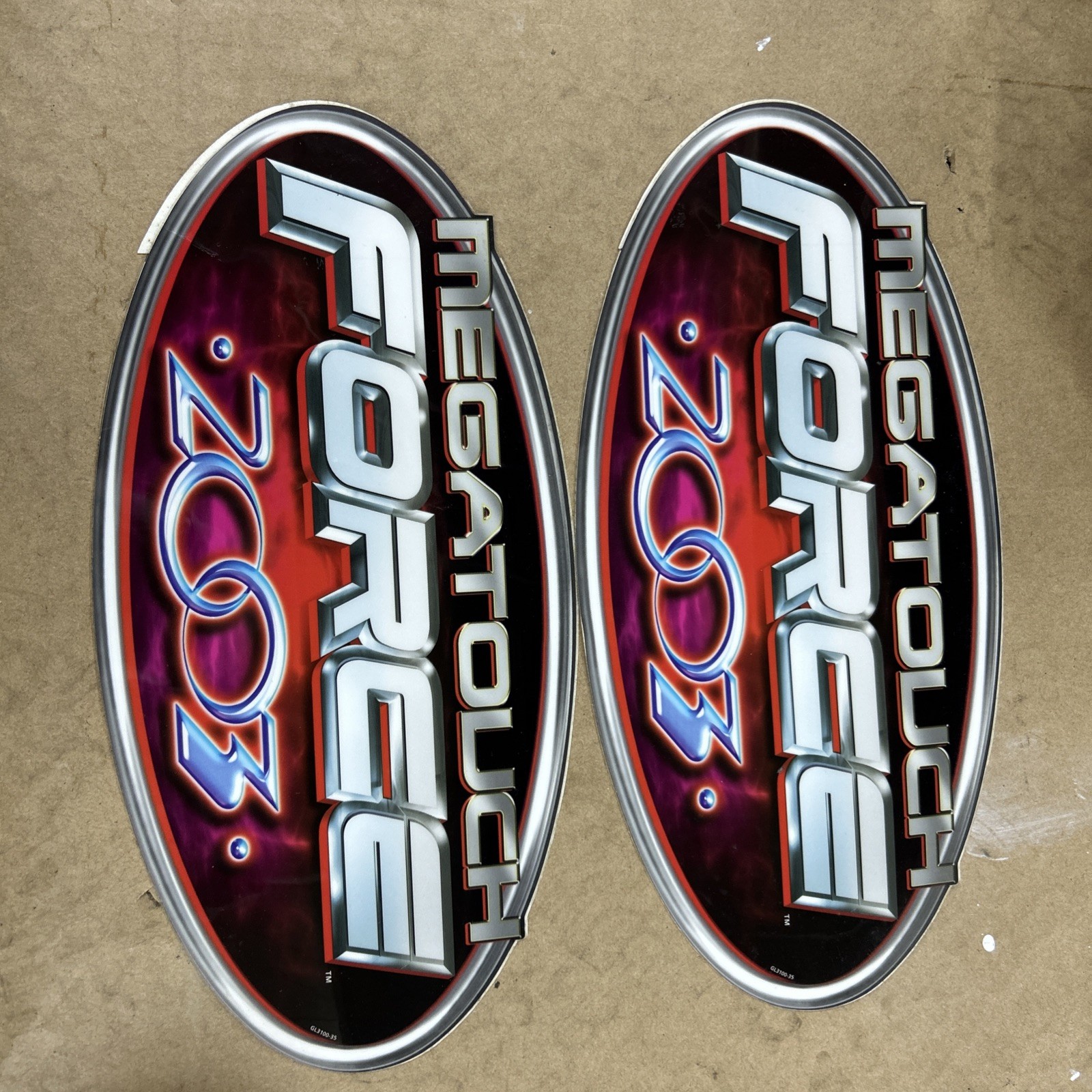 MEGATOUCH Force 2003 Edition Cabinet Side Art Decal Sticker Marquee 12x6