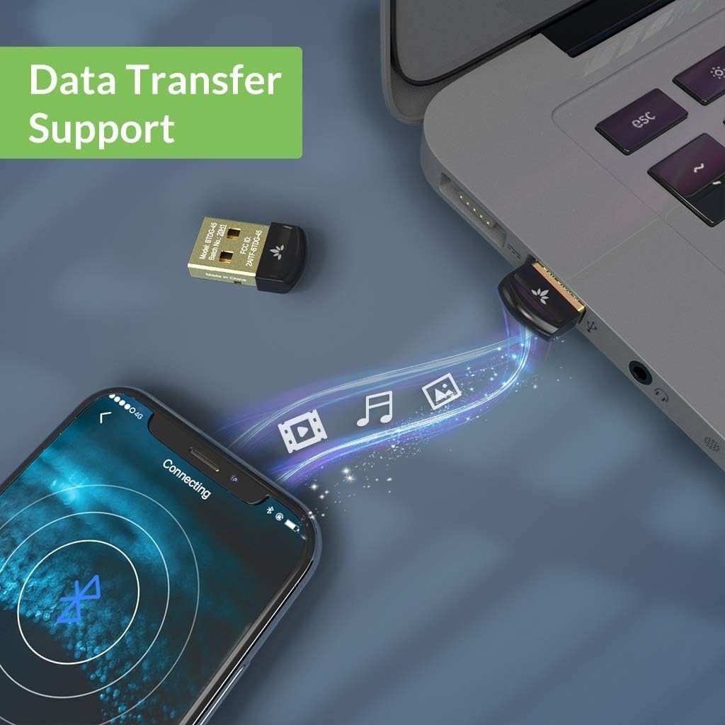 DG45 USB Bluetooth Adapter for Windows - Connect Headphones, Speakers, & More