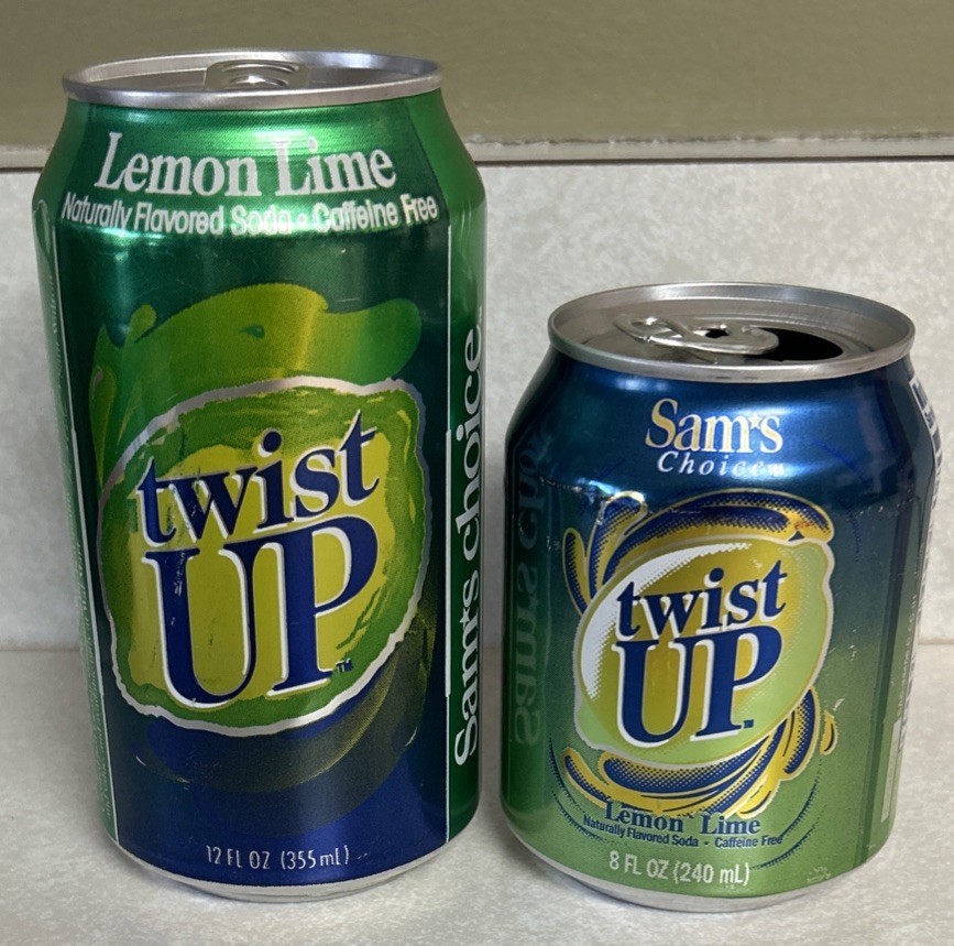 2003/2006 Sam’s Choice TWIST UP Lemon Lime 8 & 12oz. Empty Aluminum Soda Cans