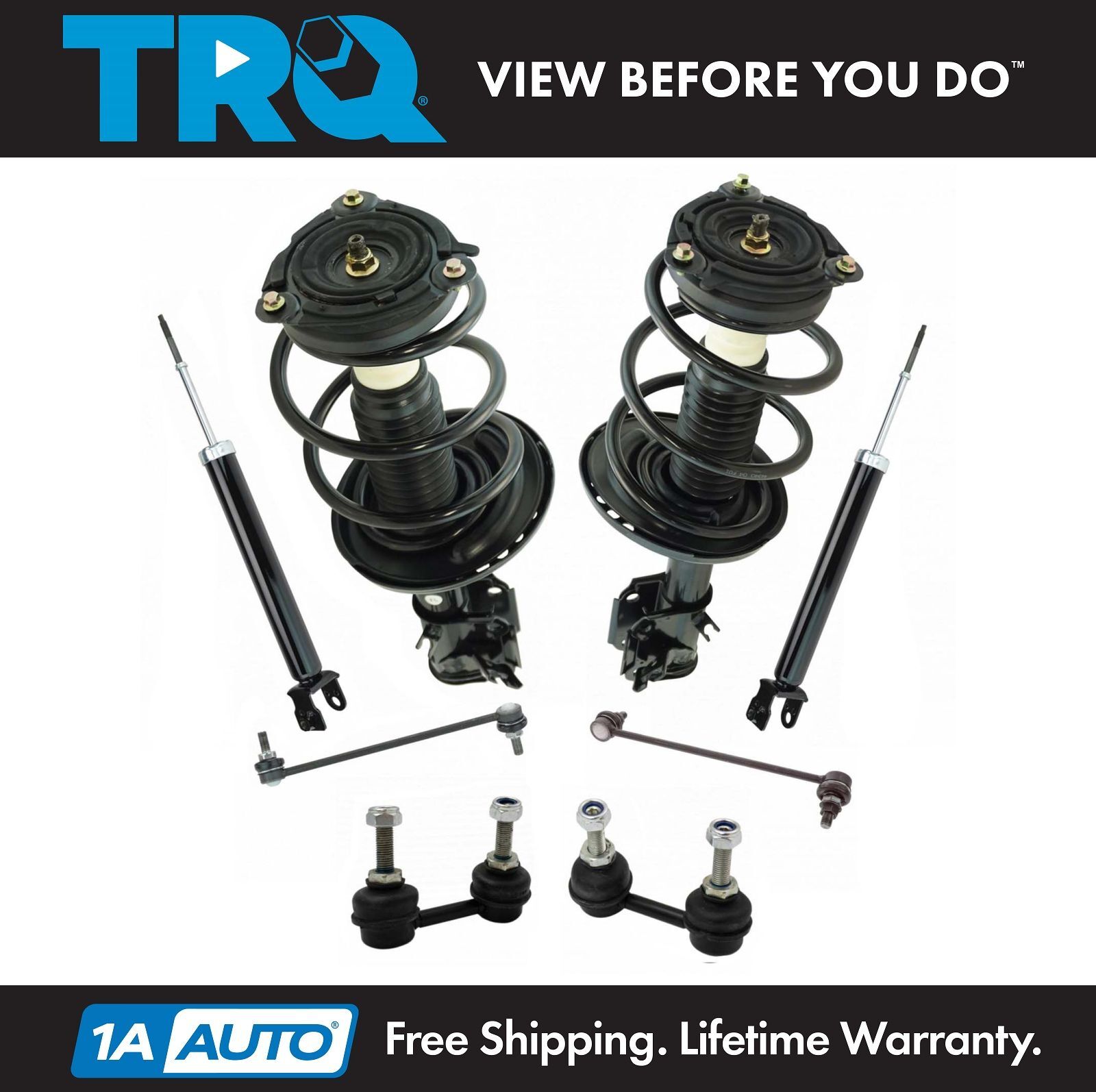 TRQ Front Rear Complete Strut Assembly Shock Absorber Sway Link Kit for Altima