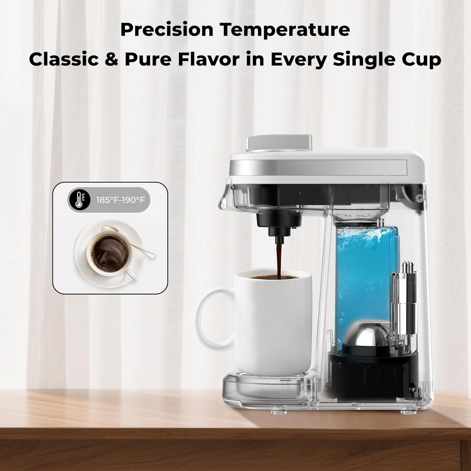 Mini Coffee Maker K Capsule Single Serve Coffee Maker One Cup Americano White