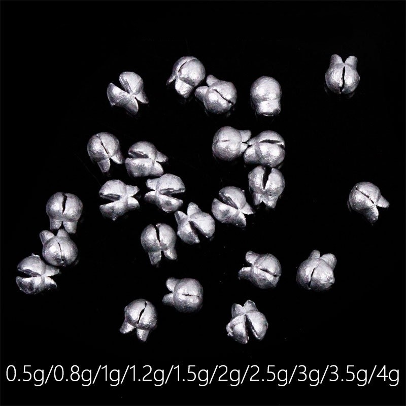 100pcs Fishing Split Shot Sinkers Removable Egg Lead Weight Bass 0.5g-3.5g