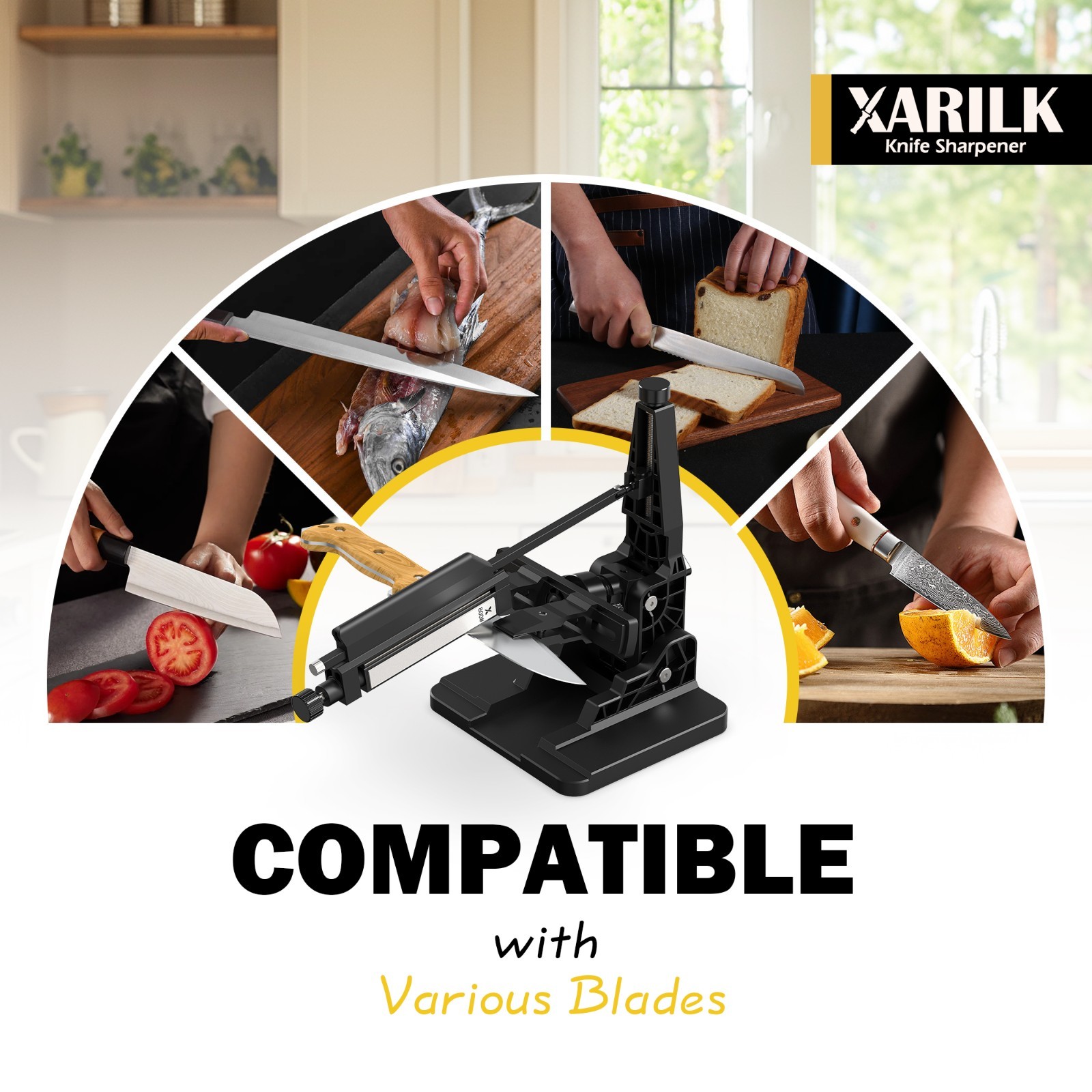 Upgraded Folding Knife Sharpener XAR-FS1, Adjustable Angle System, Diamond Stone
