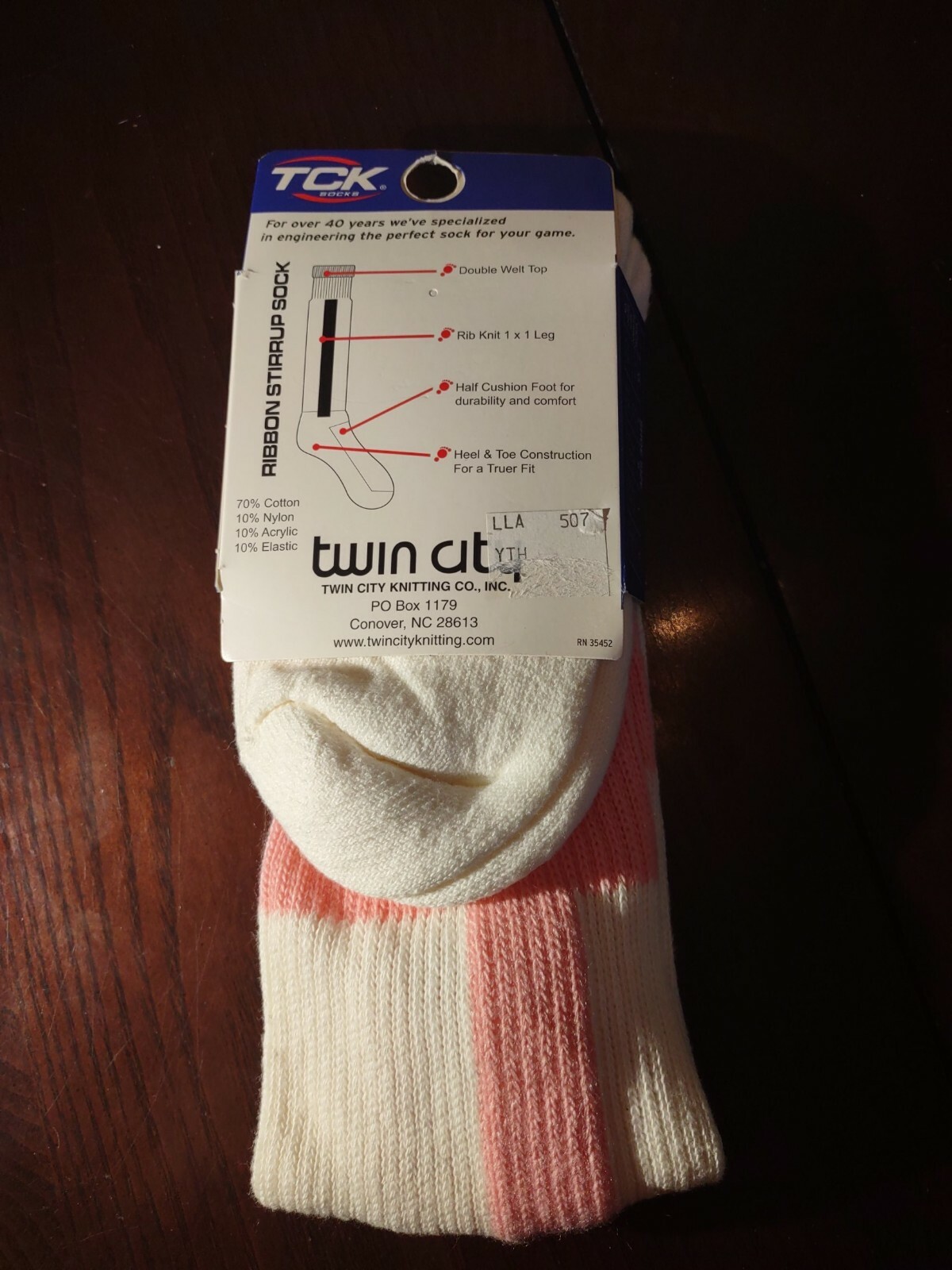 TCK Youth Medium 2n1 Stirrup Pink Baseball Socks