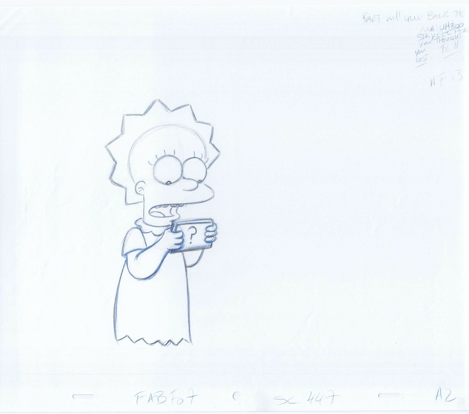 Simpsons Lisa Art Animation Production Pencils FABF07 SC 447 A-2
