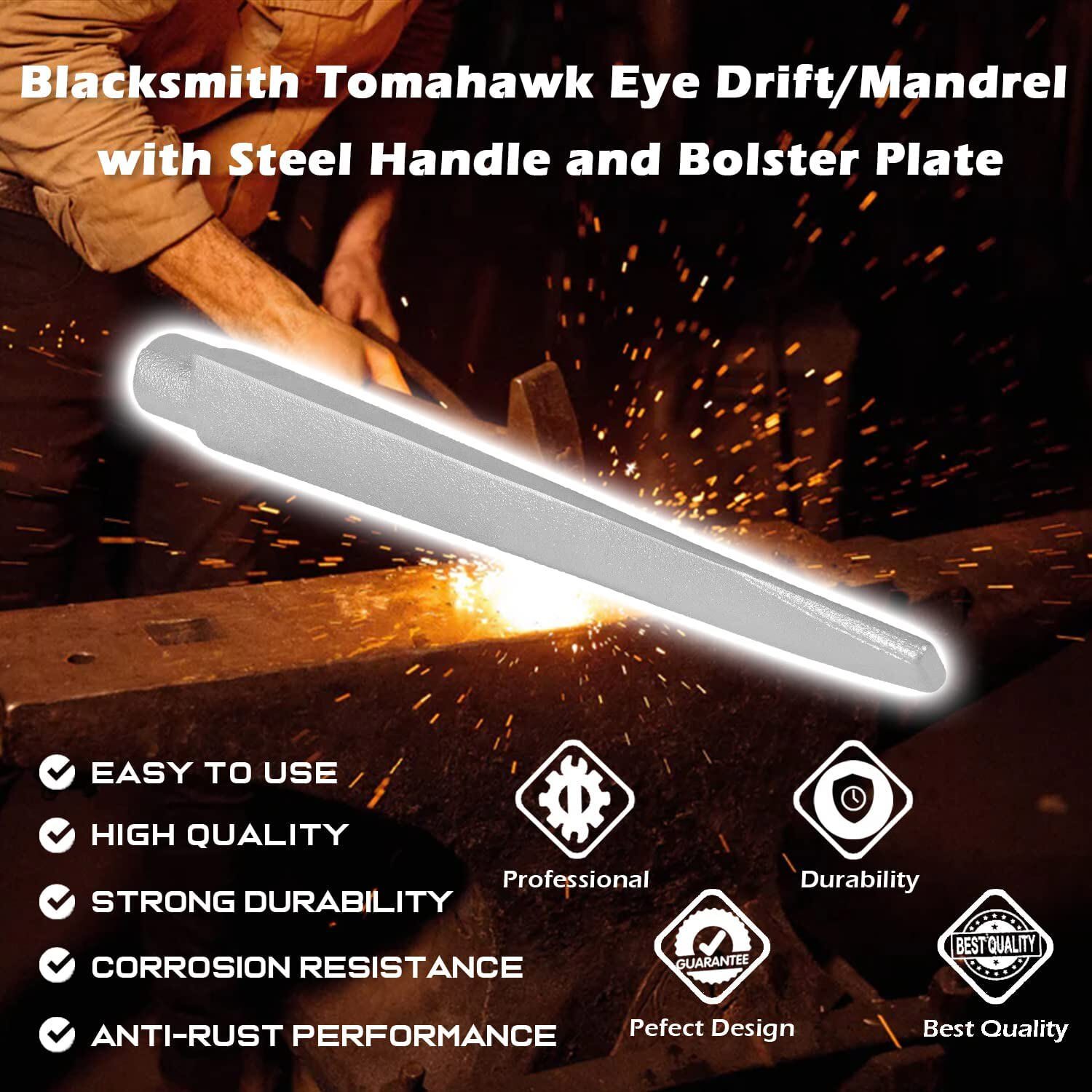 Blacksmith Drift Tool Mandrel Blacksmith Tool Blacksmithing Tomahawk Eye Drift