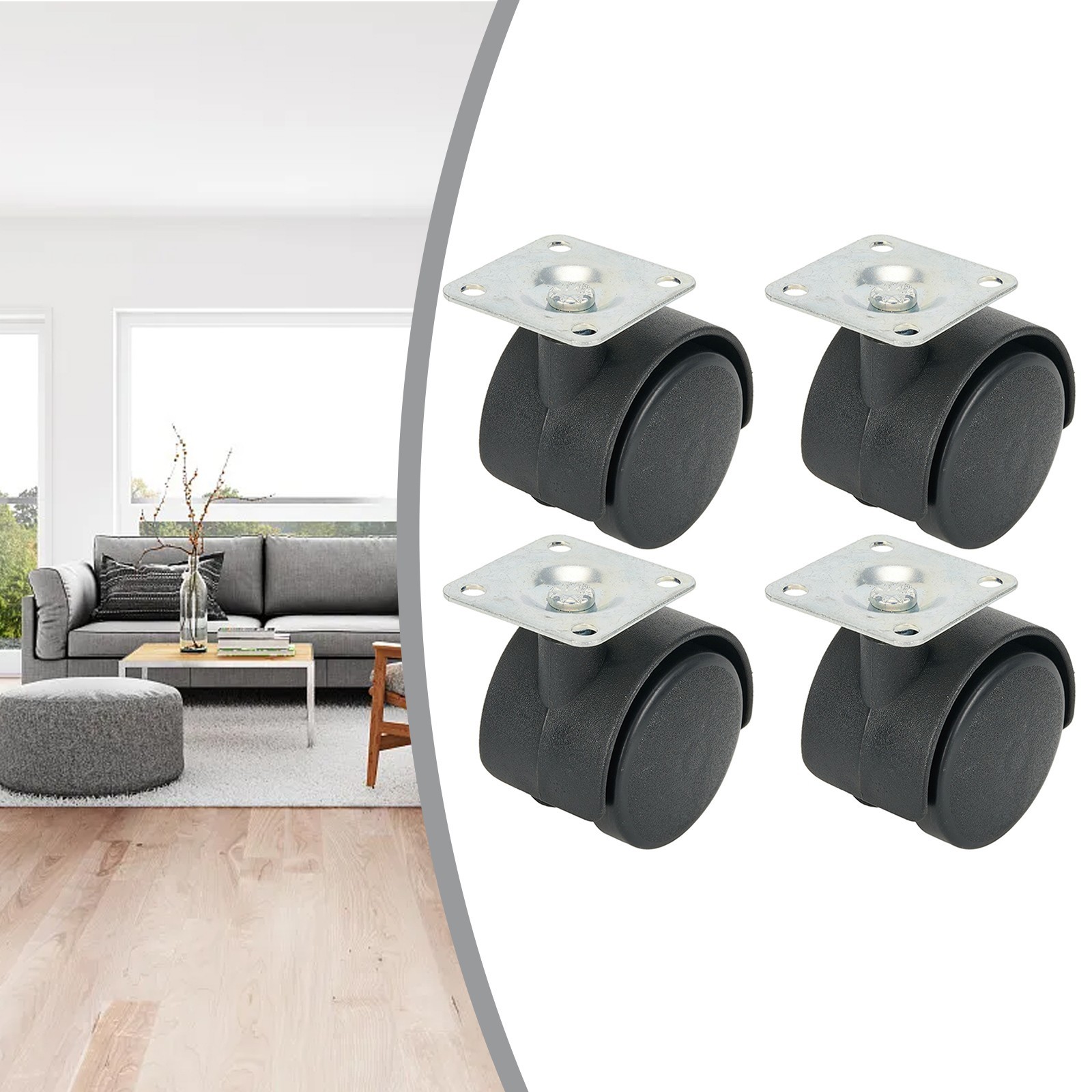 Effortlessly Maneuver Your Furniture with 40mm Swivel Castor Wheels Pack of 4