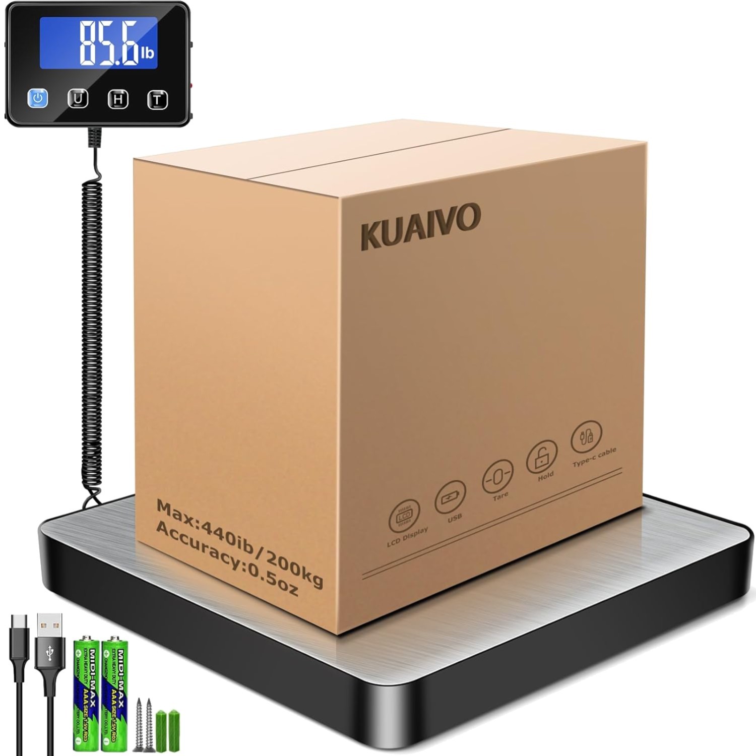 Kuaivo Shipping Scale 440Lb High Accuracy Digital Postal Scale