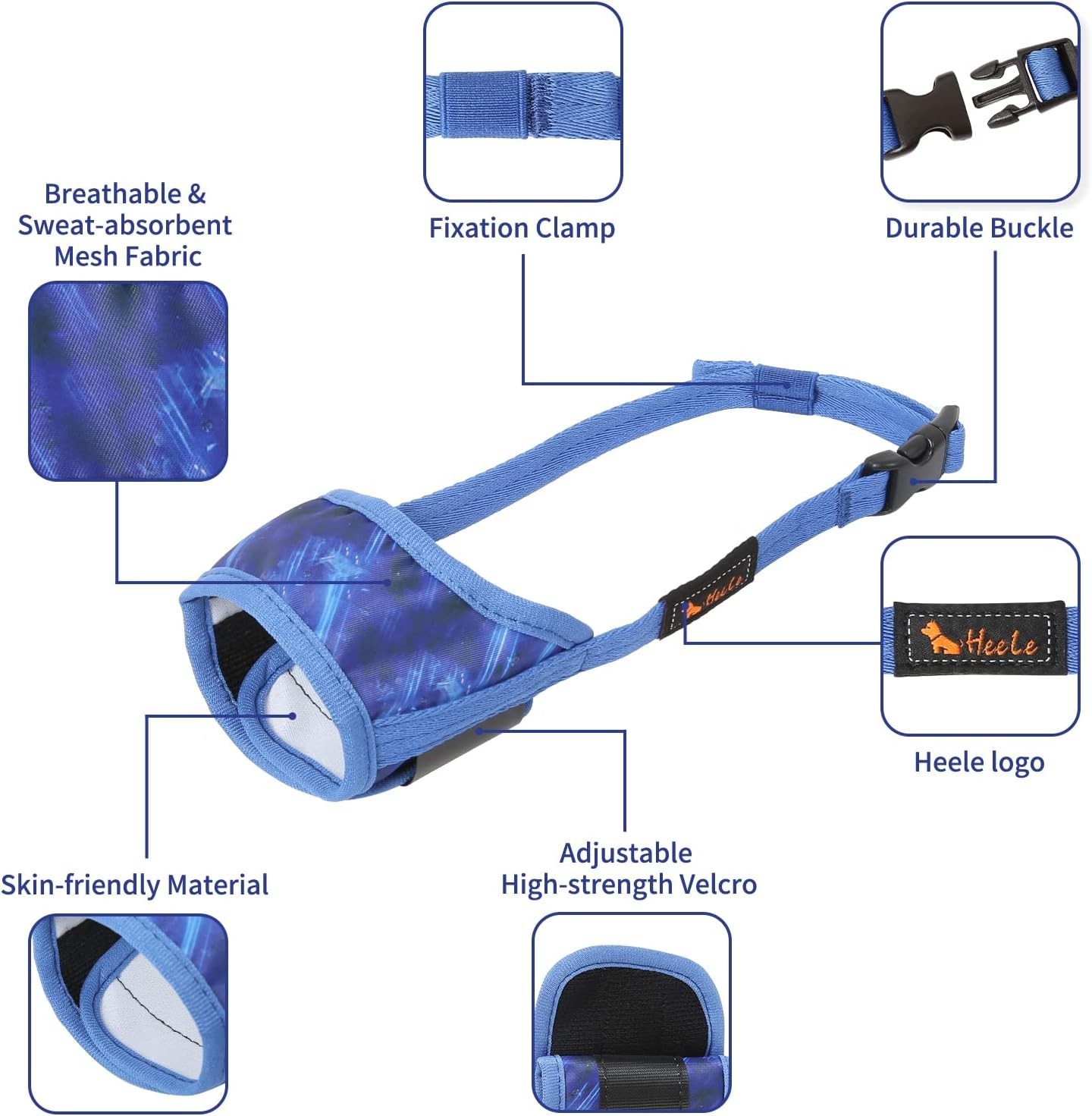 Breathable Nylon Dog Muzzle - Adjustable, Comfortable, Anti-Bite & Bark Control