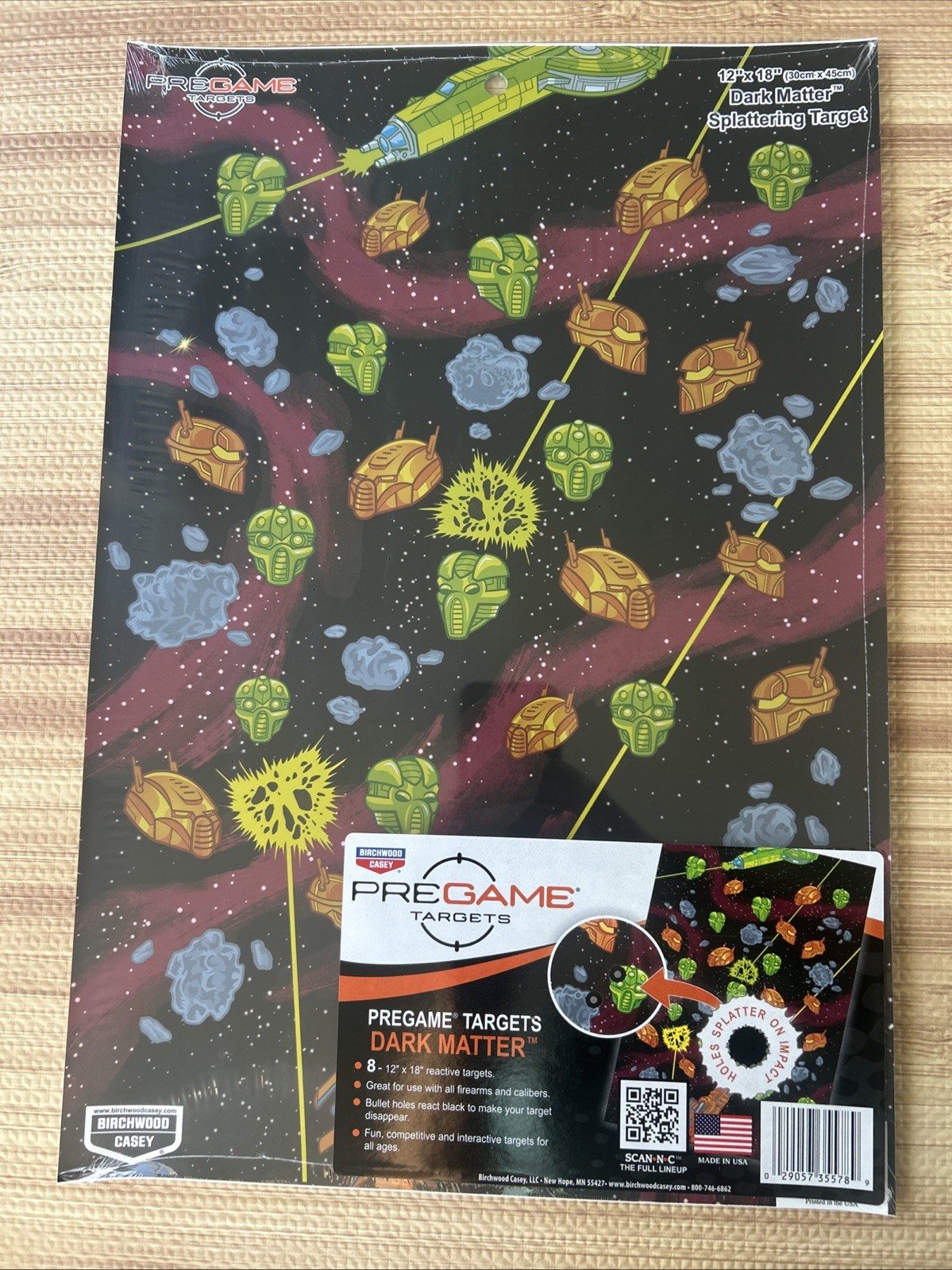 Birchwood Casey, 8 PreGame 12"x18" Dark Matter Splatter Targets B39
