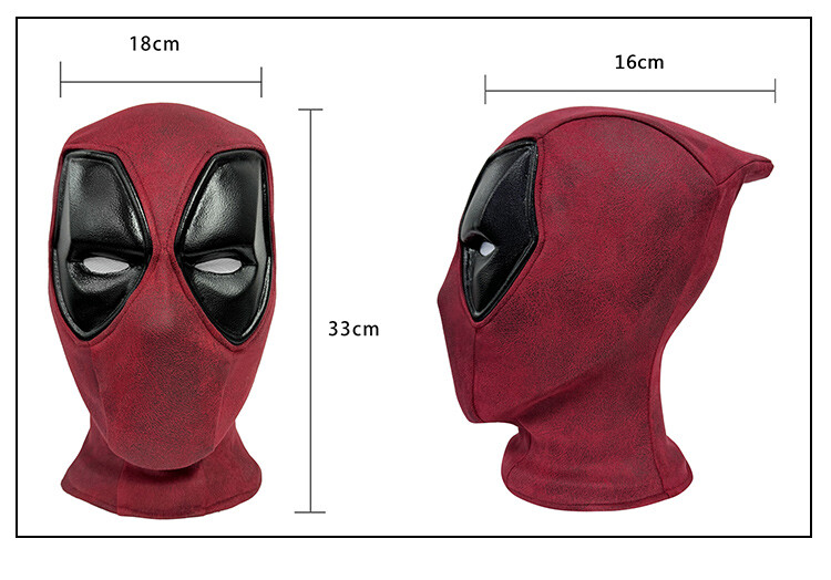 Deadpool 3 Mens Red Mask Wade Wilson Cosplay Prop Mask Headgear Gifts IN US!!!