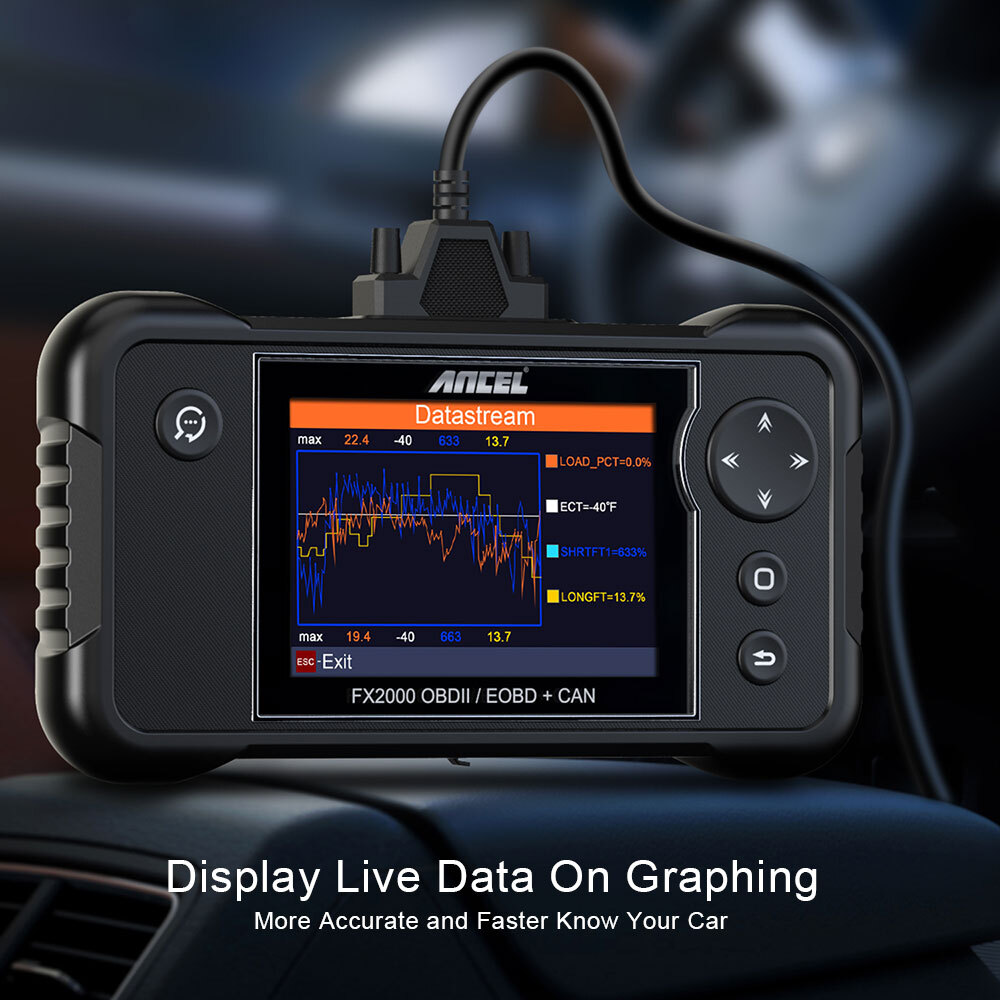 Check Engine Transmission ABS SRS Code Reader OBD2 Scanner Car Diagnostic FX2000