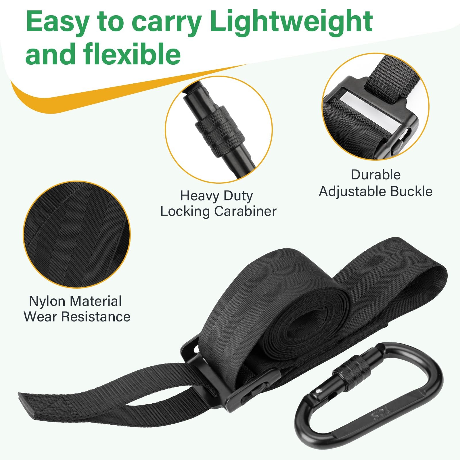 Quick-Connect Treestrap for Hunter Safety System - Climbing Stand Strap Trees...