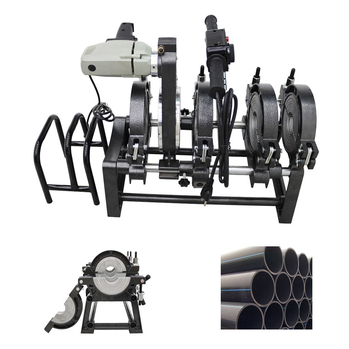 110V 2.48"-6.3" 4 Clamps Pipe Fusion Welder Butt Fushion Welding Machine PE PP