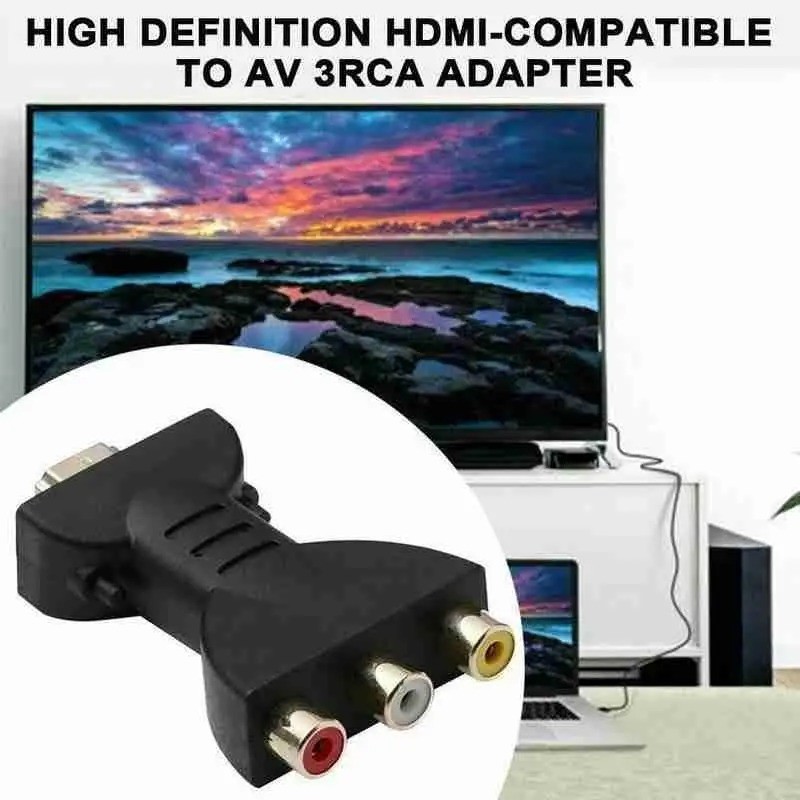 HDMI Male to 3 RCA Female Composite AV Video Audio Adapter Converter for TV PC