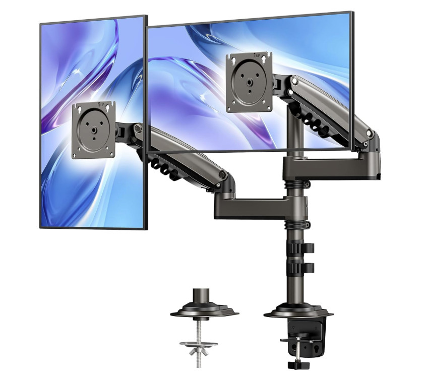 HUANUO Taller Dual Monitor Stand Long Arms for 13 to 32 inch Screens, Monitor Ar