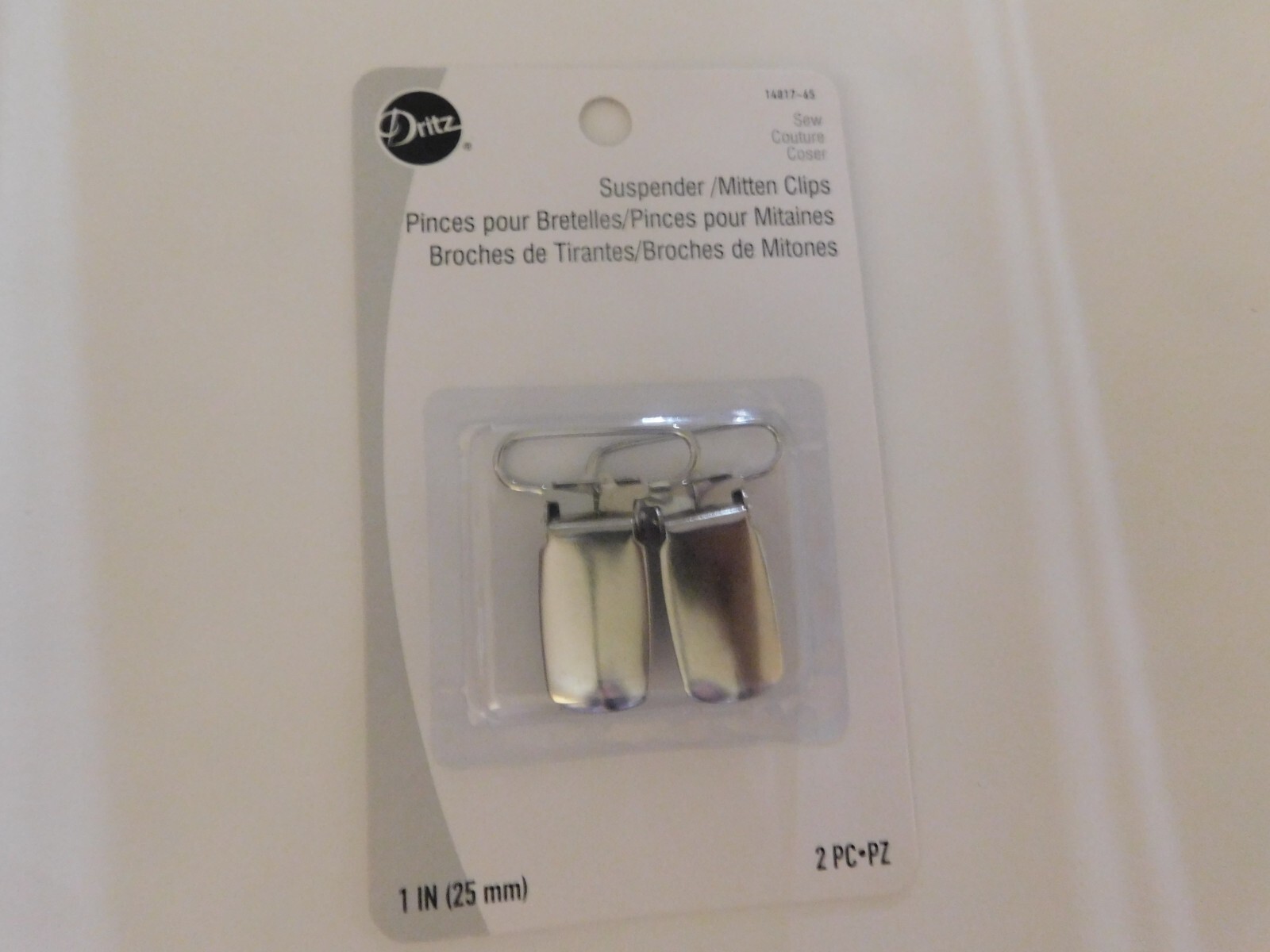 Dritz 1" Suspender/Mitten clips 2pc Nickel