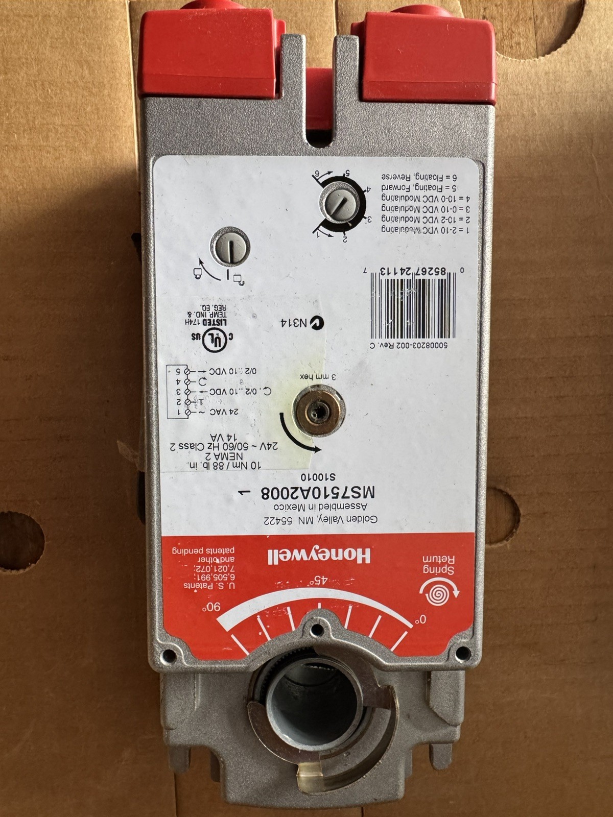 Honeywell Direct Coupled Actuator 88LB Spring Return Floating Modulating 24 Vac