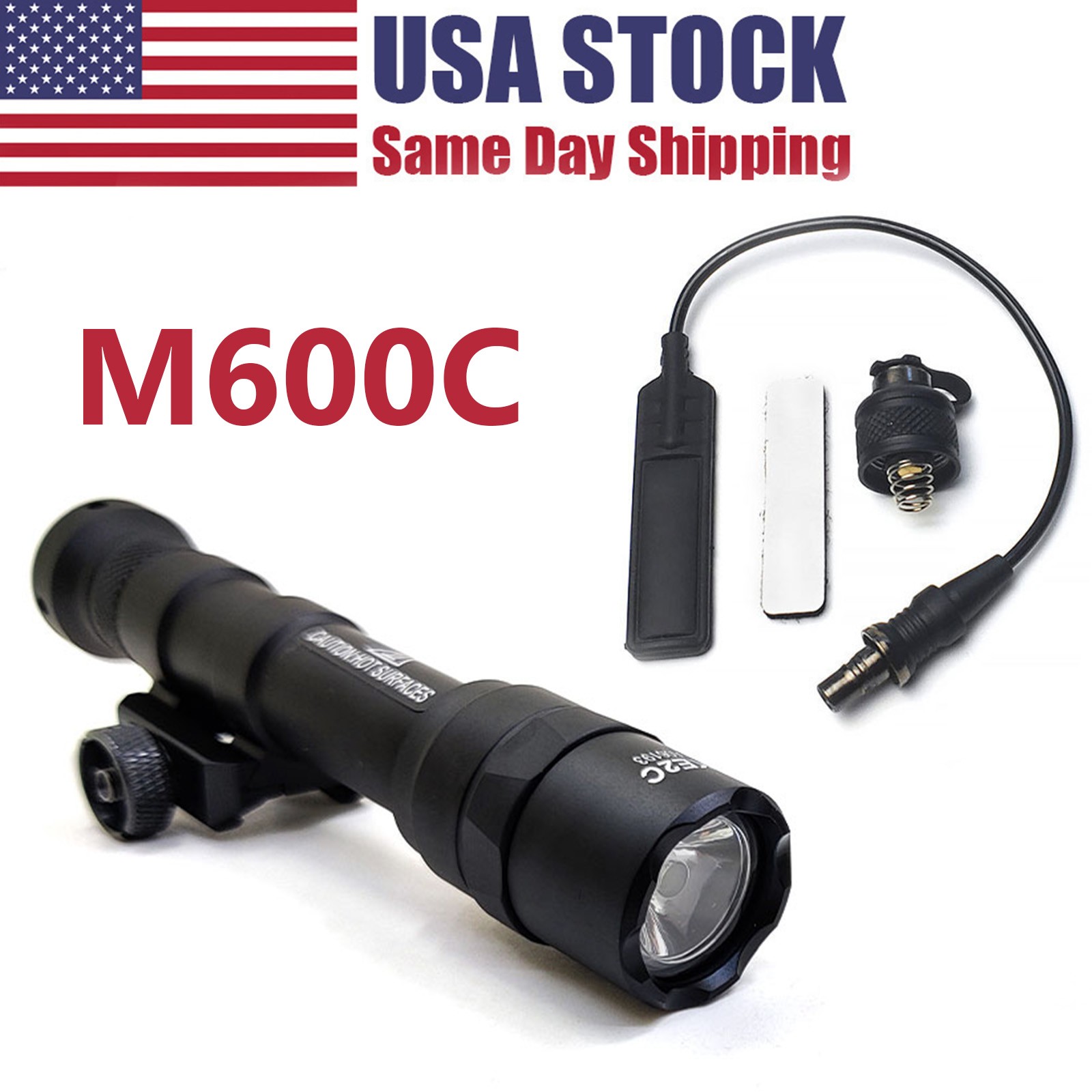 500lm M600C LED Weapon Lighting With Pressures Switch + Tailcap for Hunting US