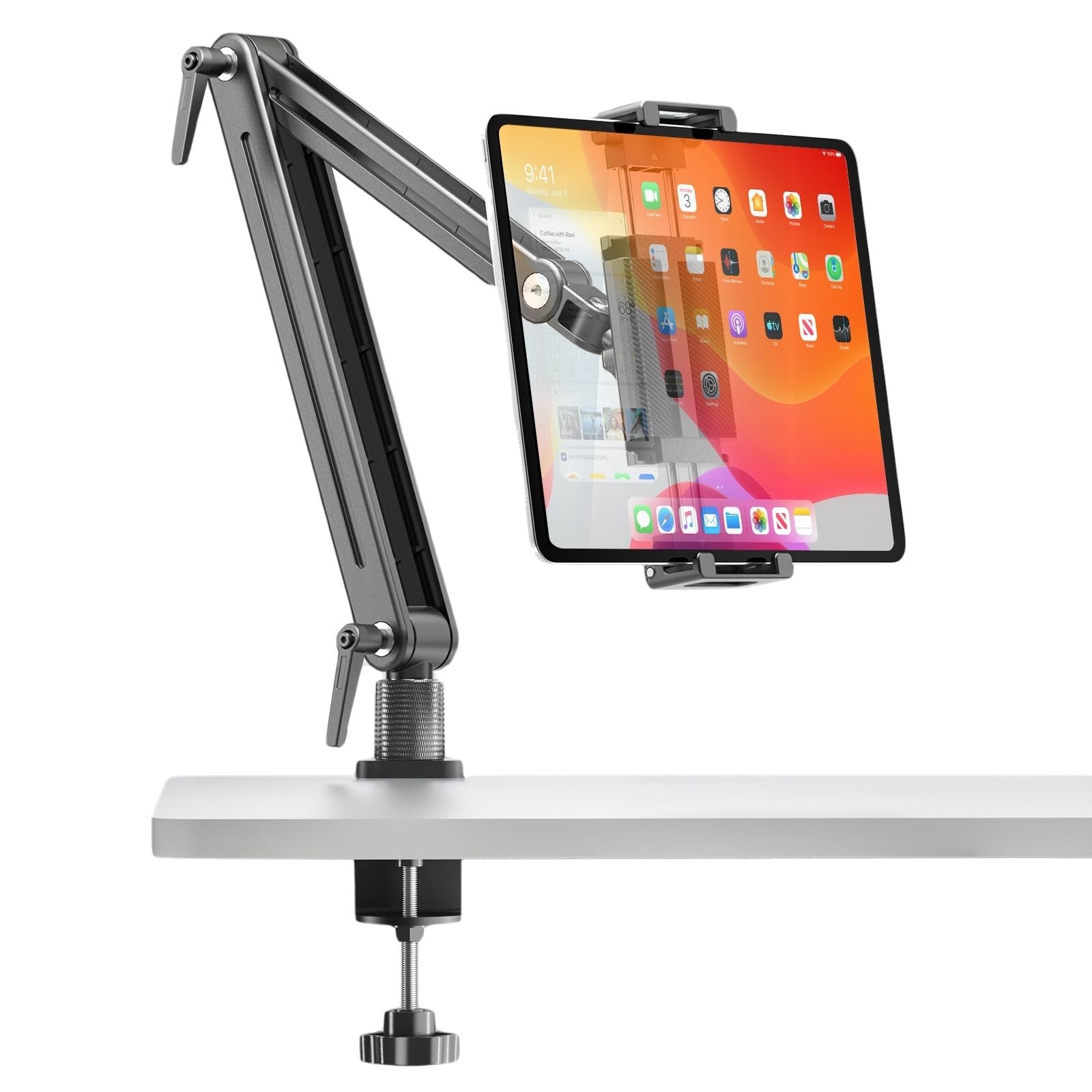 Portable Monitor Stand Desk Holder- Large Clamp support up to 12.9 14.6 15.6 ...