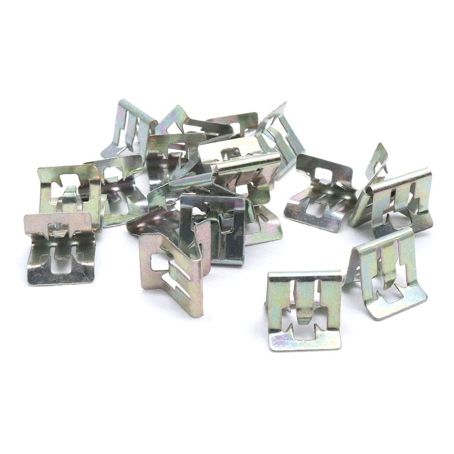 Metal Trim Clips, Car Dashboard Fastener Retainer, Zinc Plated, Pack of 20