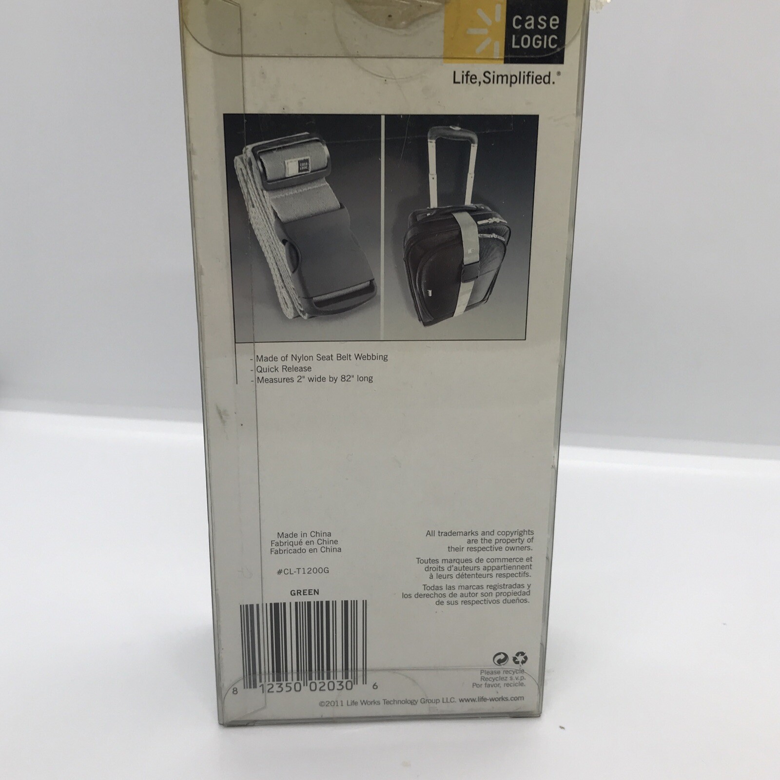 Premium Luggage Bag Strap Quick Release 2"W x 82"L Green - Case Logic