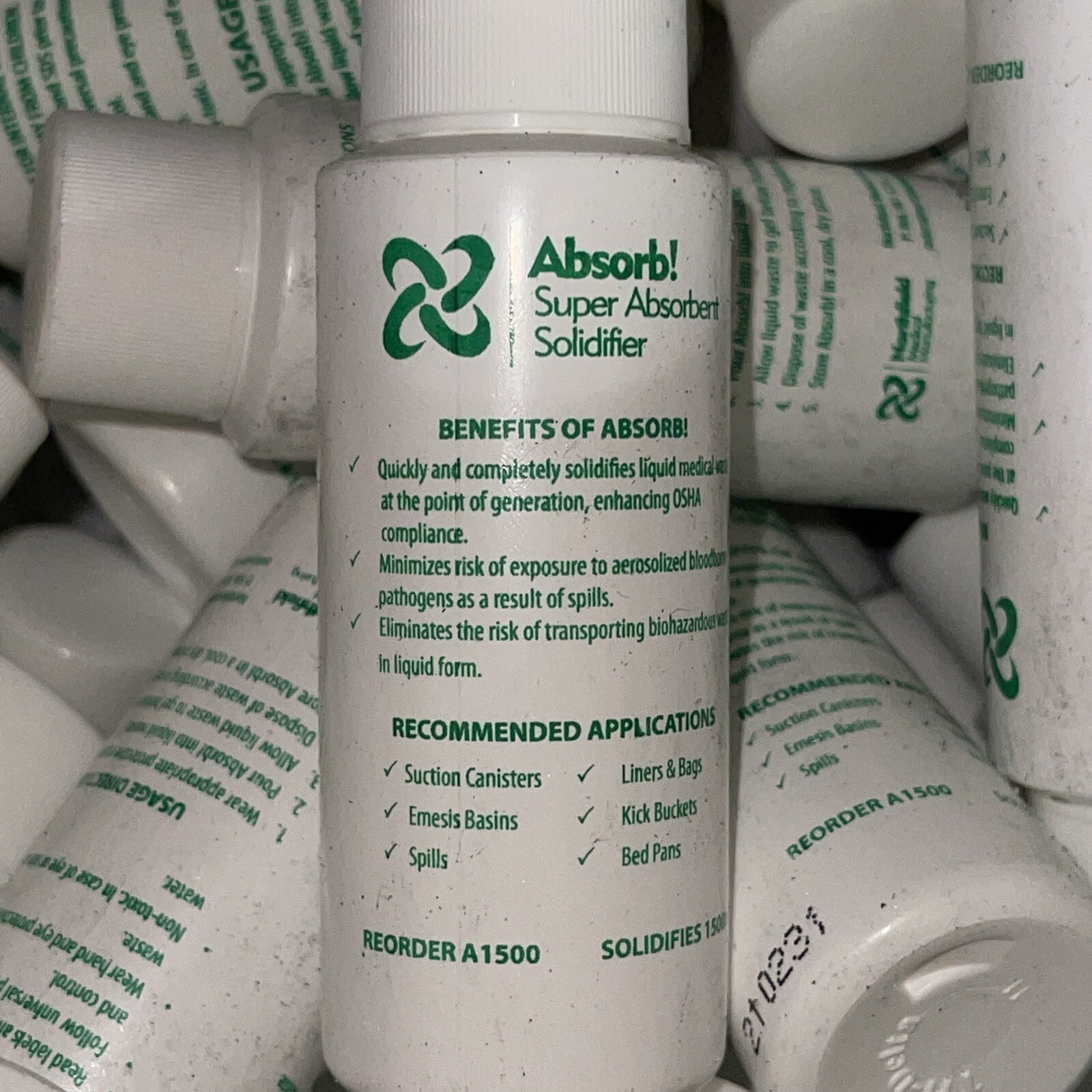 Lot of 35 Absorb! A1500 Super Absorbent Solidifier Solidifies 1500cc