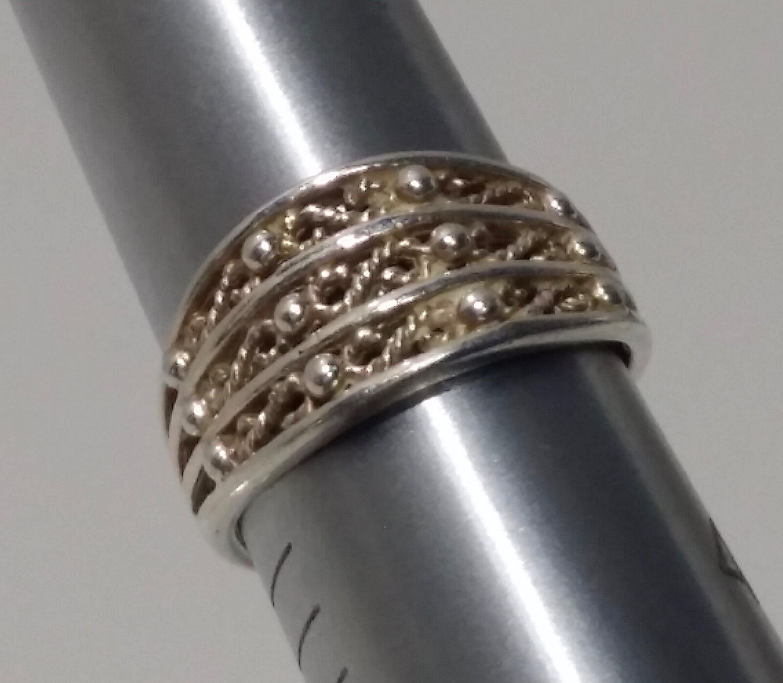 Sterling Silver 925 Adjustable Beaded Accent Toe Ring