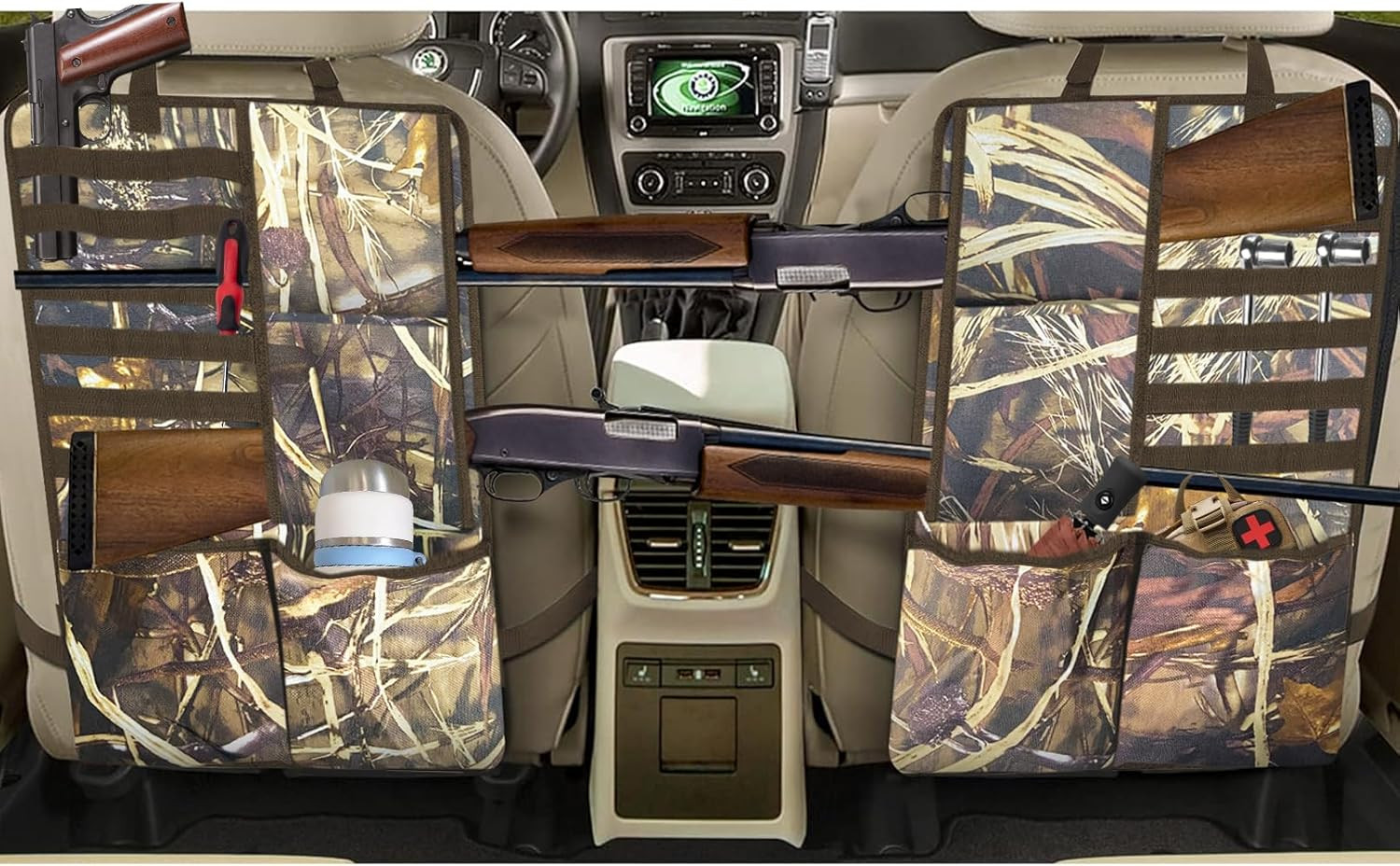Car Seat Back Gun Rack, 2 Pack Automotive Truck Racks for Hunting Gear, Seat Bac