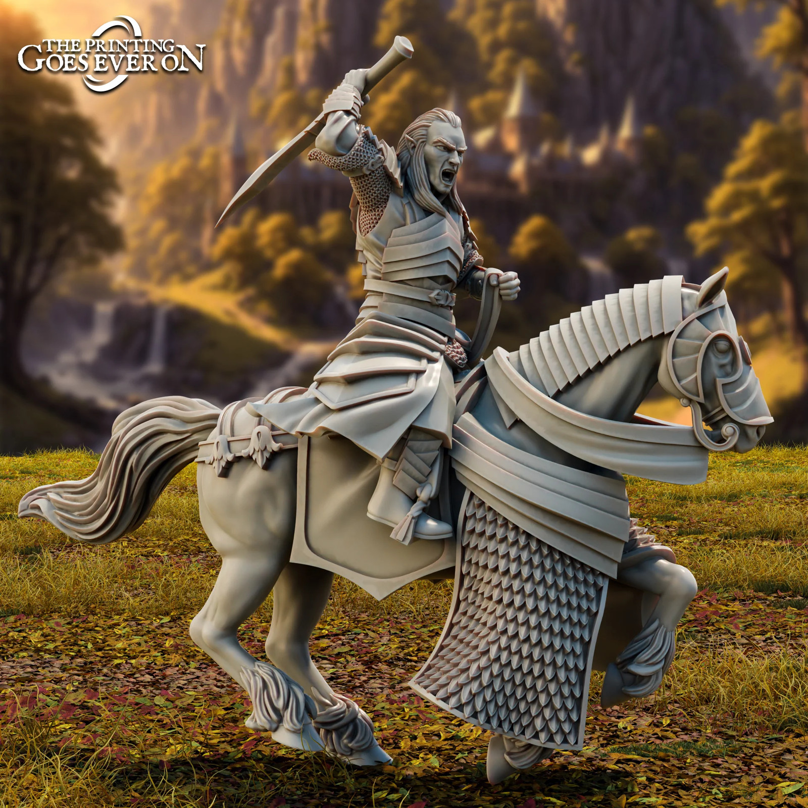 Lord Eleron on Horse - 28-120mm Tales of the Elven - Resin Tabletop Miniature