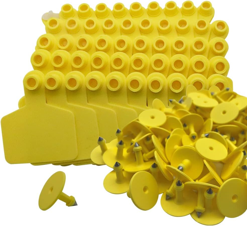 Cattle Ear Tags Blank for Cattle Cows Sheep Pig Goats, 100 Pieces TPU Precision
