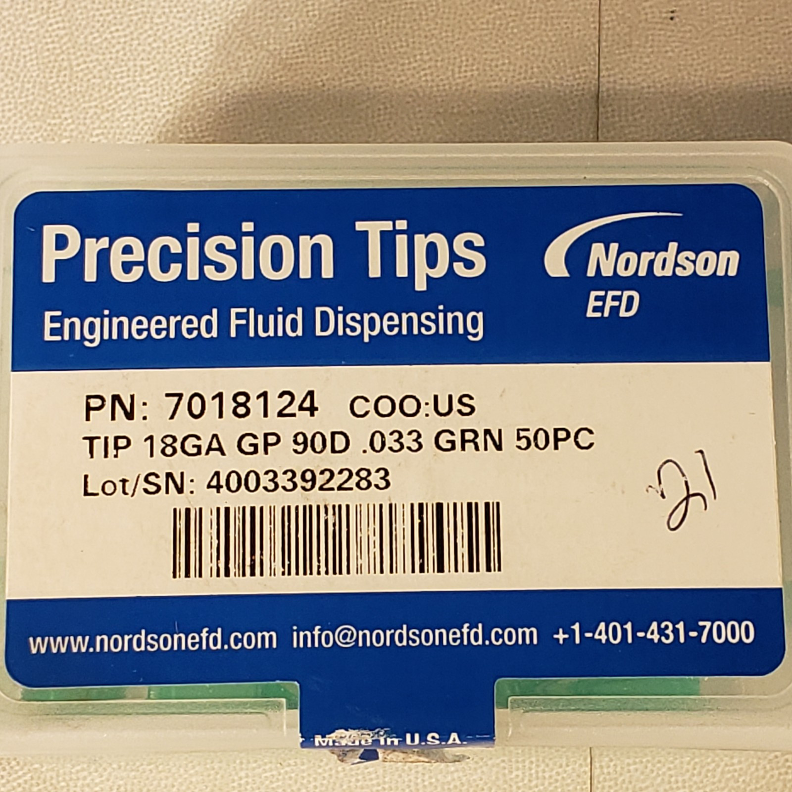 Nordson 7018124 Precision Tips Engineered Fluid Dispensing 21 Pieces