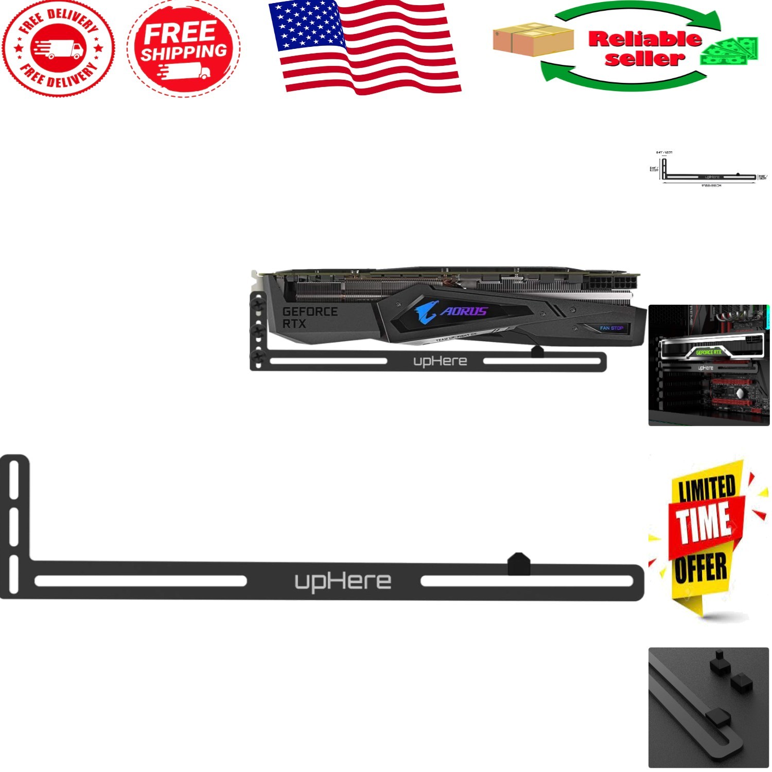 Stylish Graphics Card Support for Custom Gaming PCs - Aerospace Aluminum Design