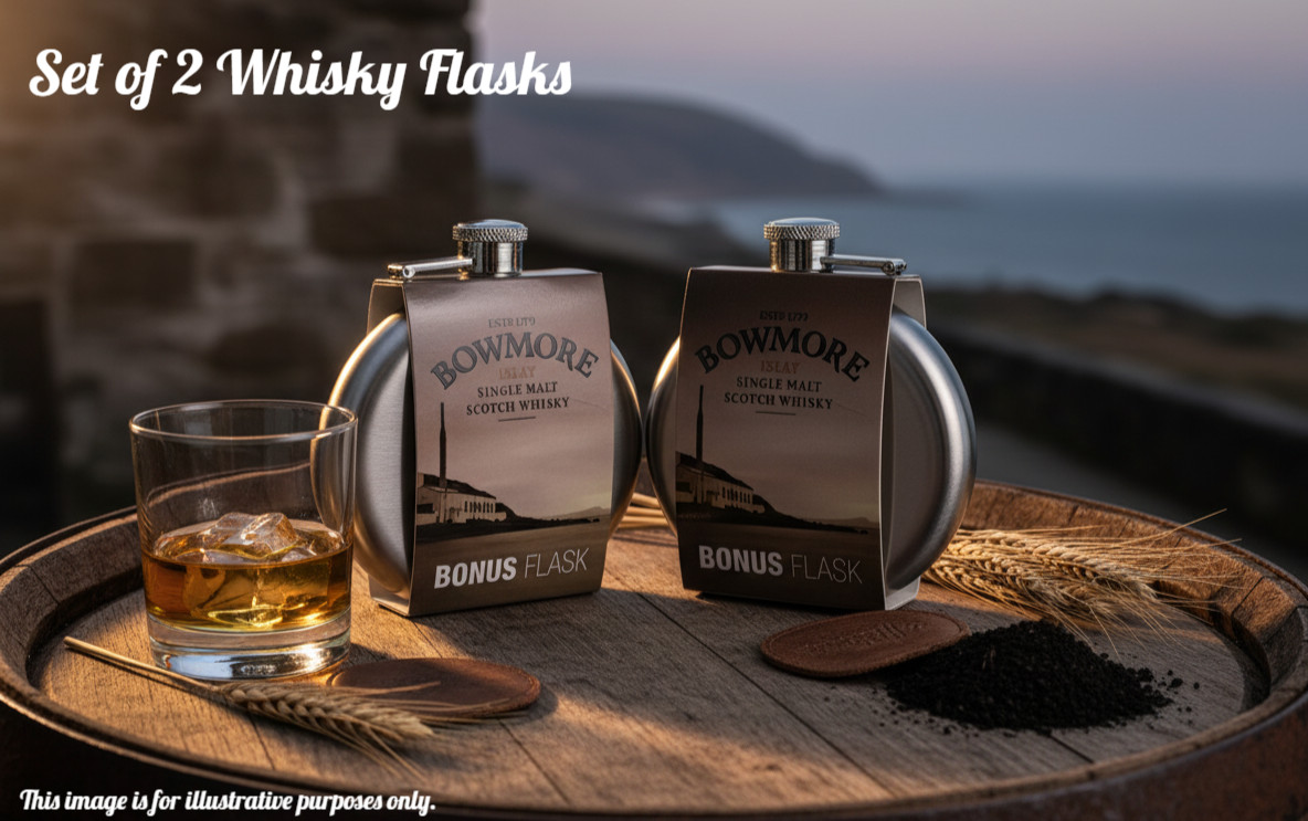 Bowmore Islay Bonus Flask Single Malt Scotch Whisky Flask 3" Kit
