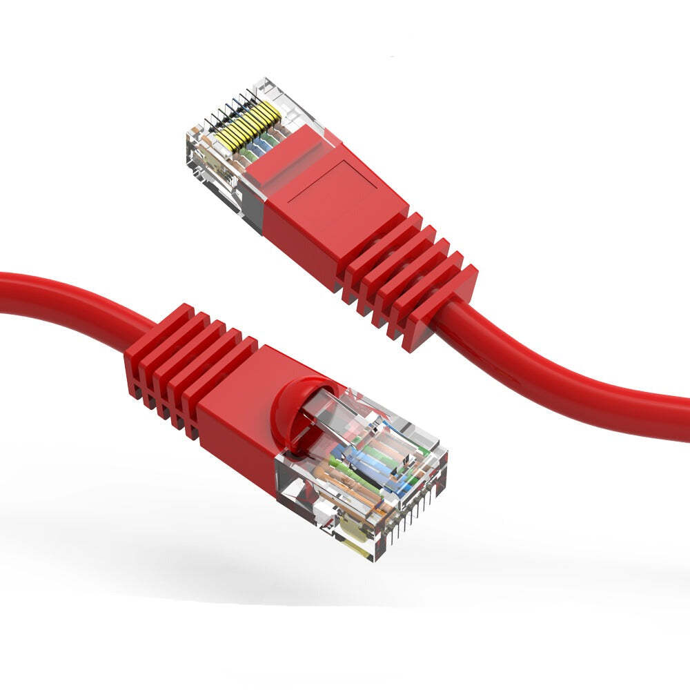 2Ft CAT5E UTP Ethernet Network Booted Cable Red