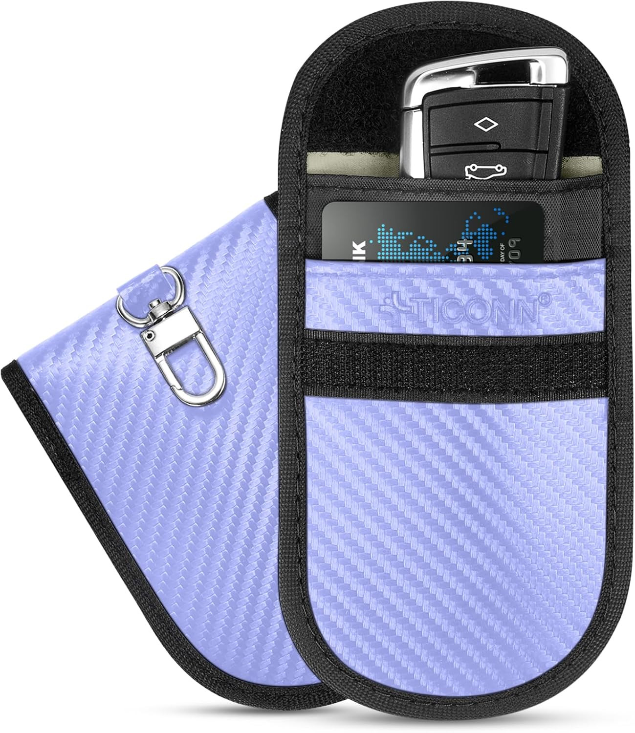 2PK Faraday Bags for Car Keys Fob, 3.5"X5.0" Faraday Cage Protector, Car RFID Si