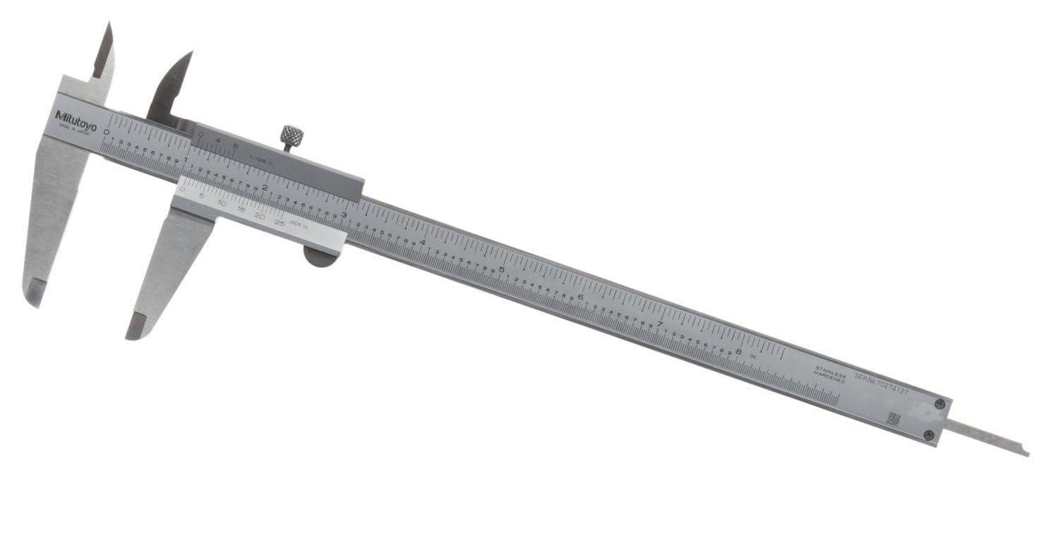 Mitutoyo 530-116 Vernier Caliper, Stainless Steel, 0-8" Range