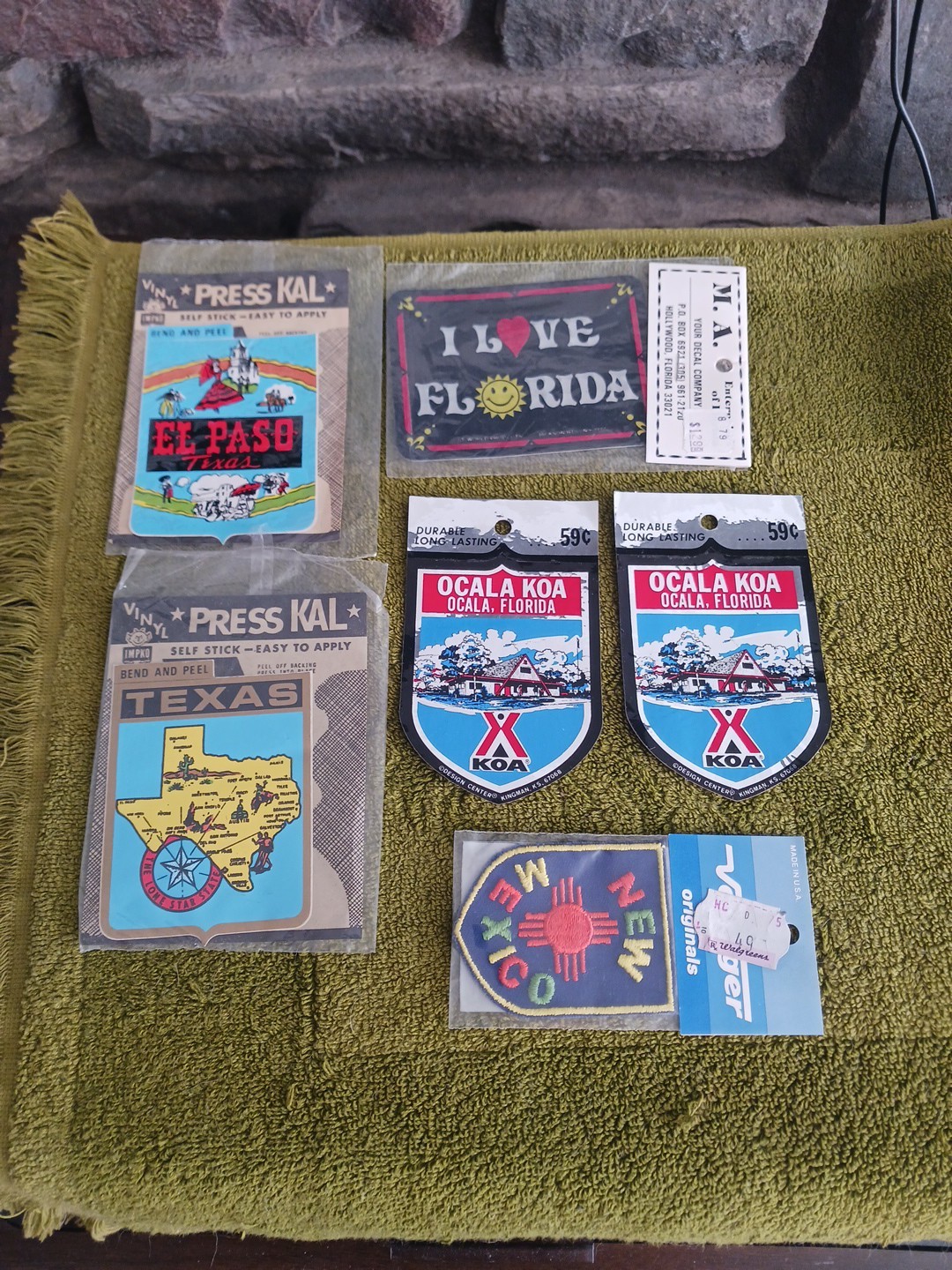 Lot Of Souvenir Travel Stickers Patch Texas New Mexico Florida El Paso Press Kal