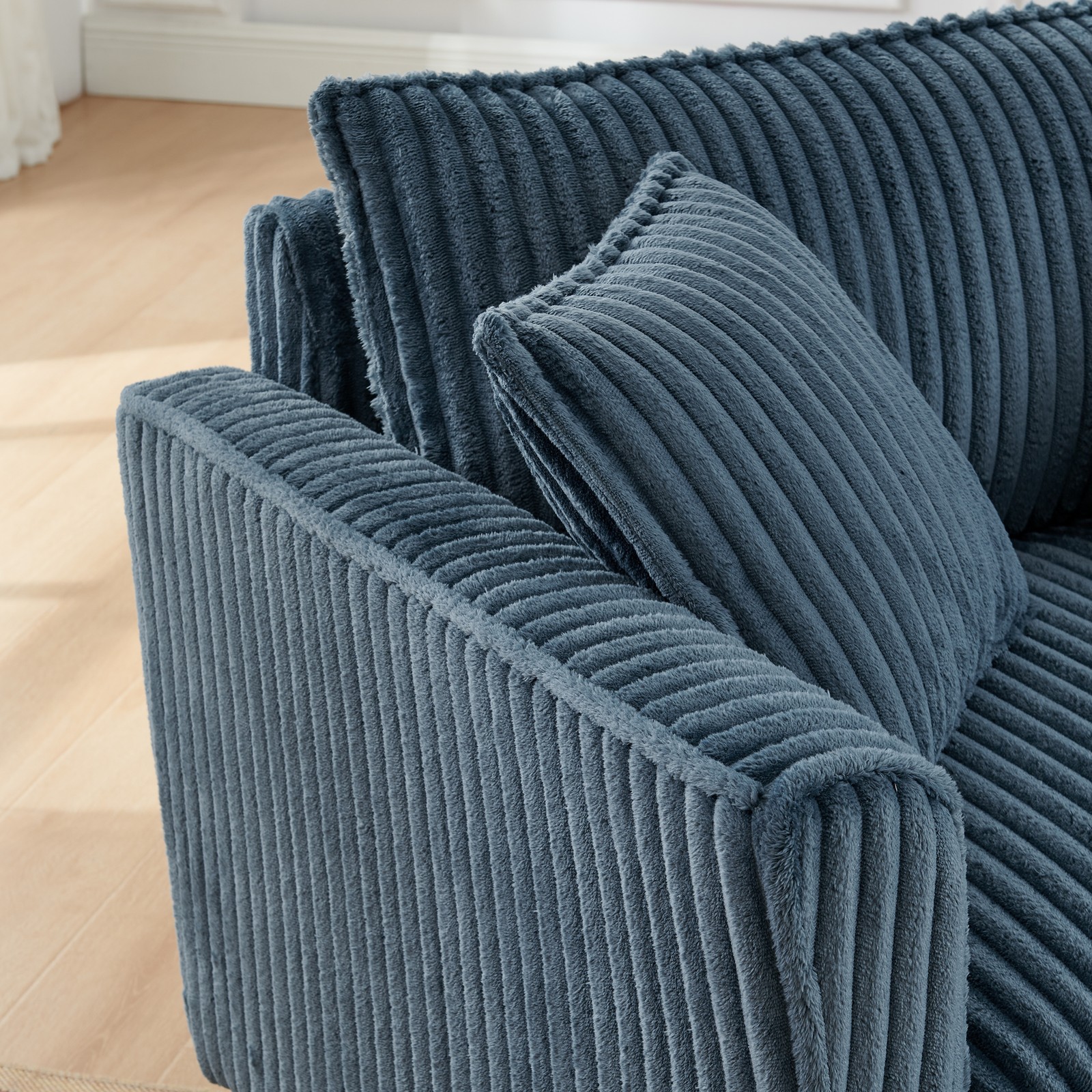Single Person Sofa Chair with Backrest & Armrests - Blue