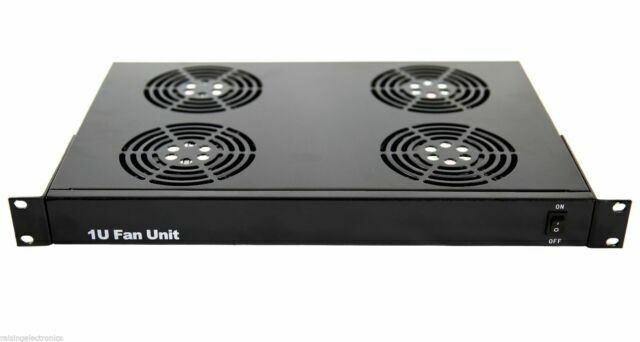 Raising Electronics 1U Rack Mount Fan Unit with 4 Fans for Sever Network Data Ra