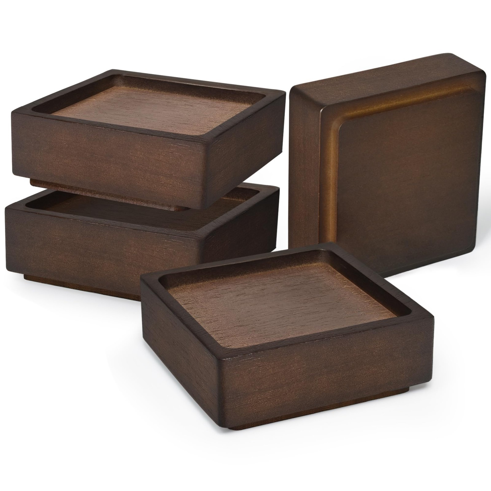Wood Bed Risers, Heavy Duty Wood Blocks, 1 inch Stackable to 2 inch 3 inch 4 ...