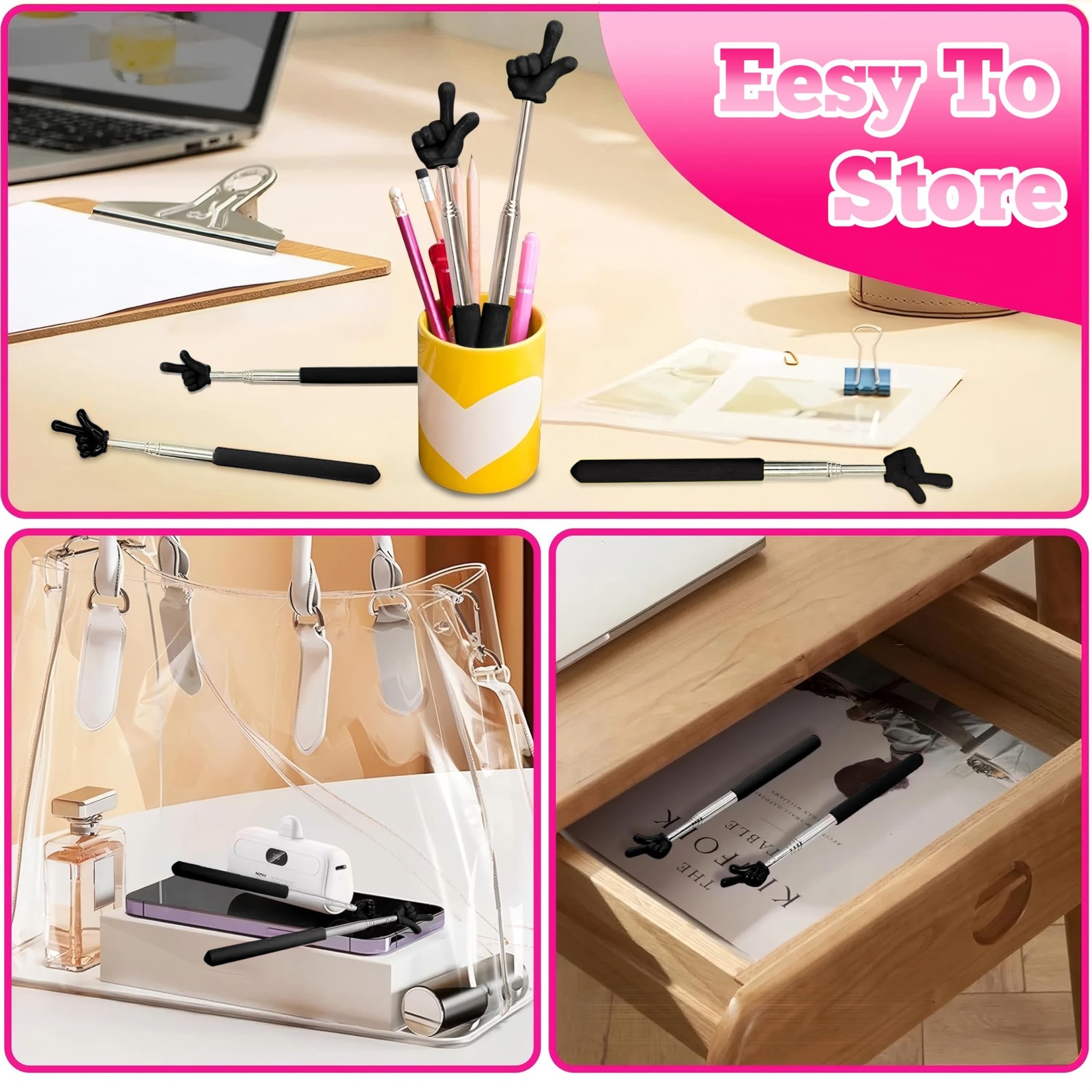 2Pcs Pointer Finger Stick – Multipurpose Teacher Supplies Pointer Stick,En