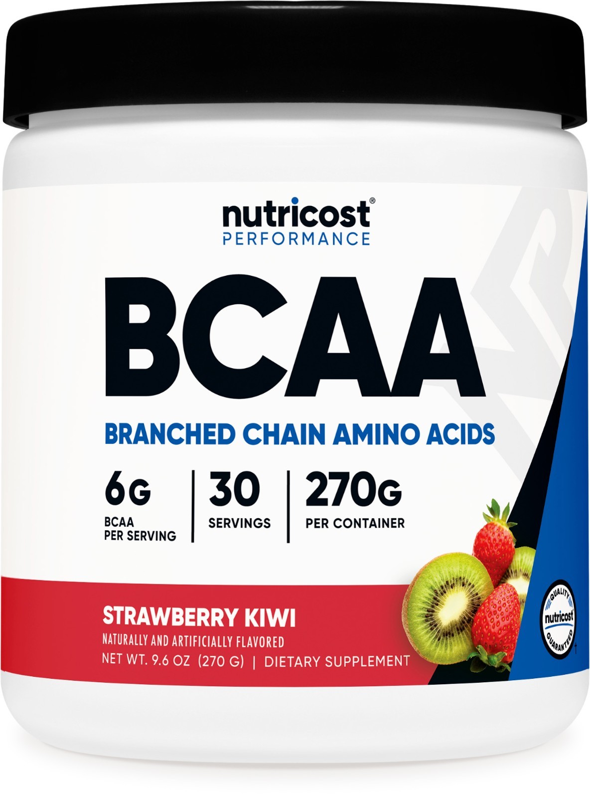 Nutricost BCAA 2:1:1 Powder (Strawberry Kiwi) 30 Servings - 6G Per Serving