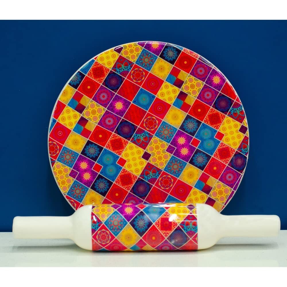 marble rolling pin board with porcelain enamel Print finish , weight : 4 kg