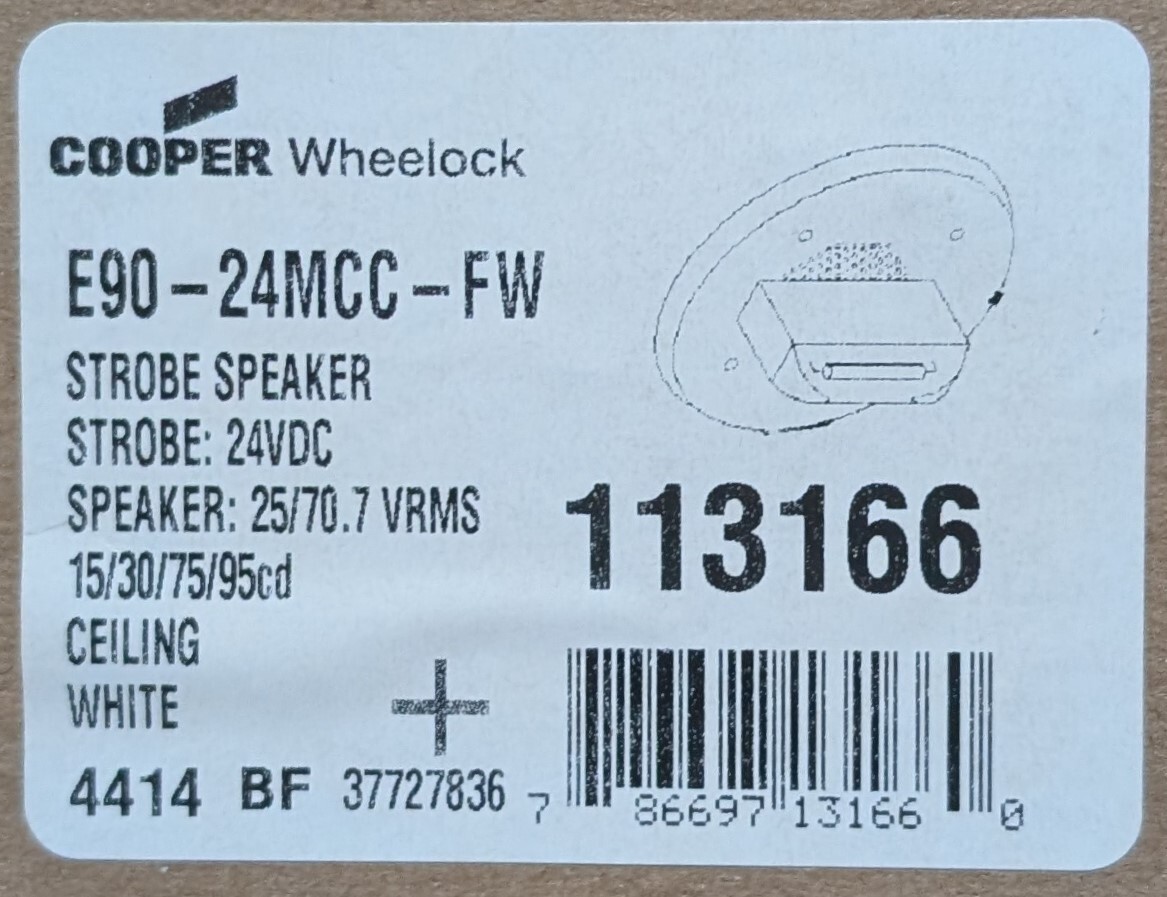 Cooper Wheelock E90-24MCC-FW - MANY AVAILABLE SAME DAY SHIPPING